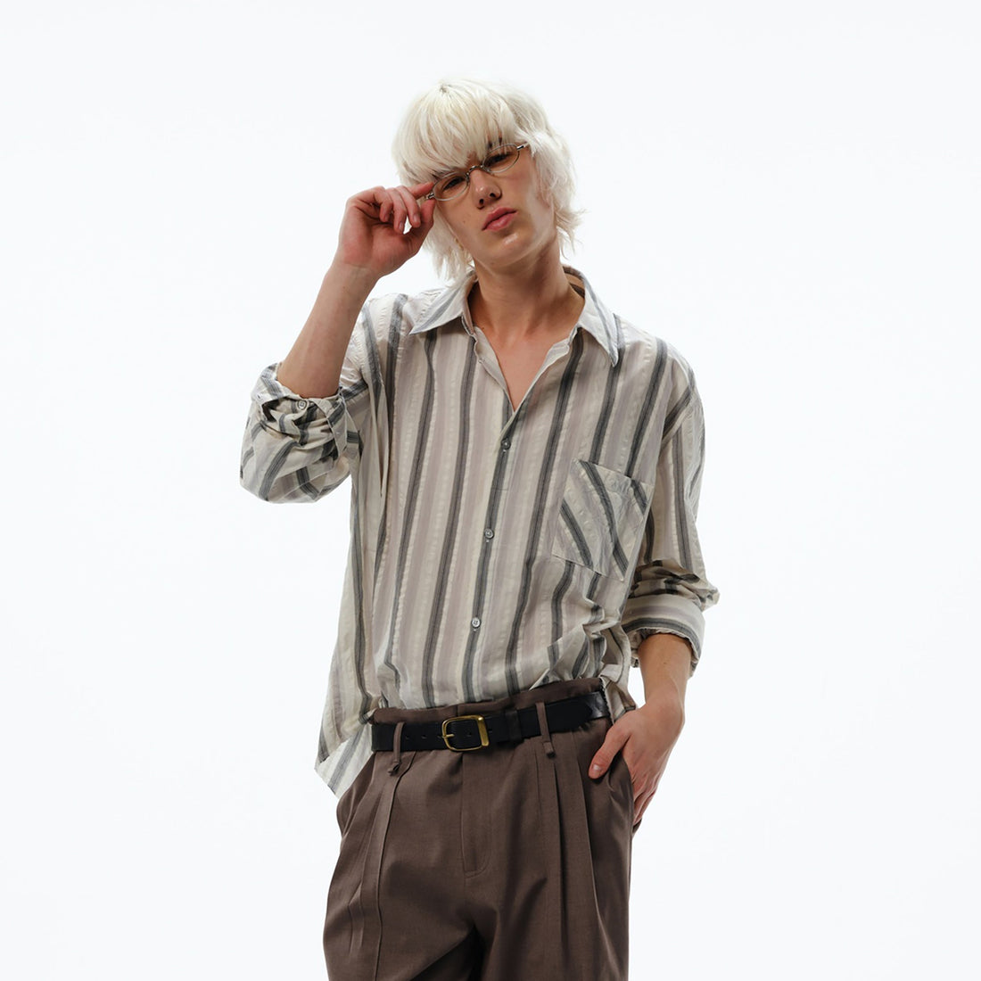 TRECLUB Retro Stripe Long-Sleeve Shirt-Shirt-S-Free Shipping Leatheretro