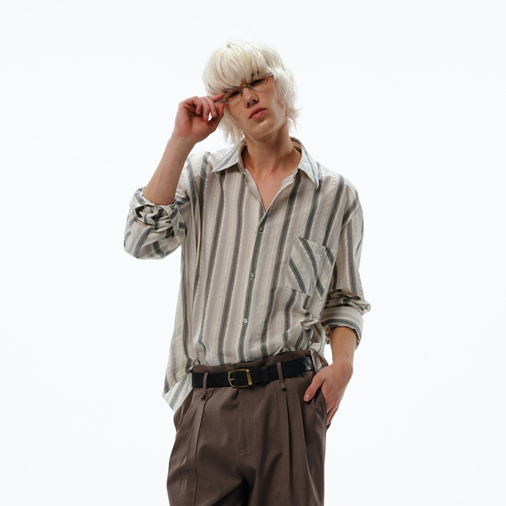 TRECLUB Retro Stripe Long-Sleeve Shirt-Shirt-S-Free Shipping Leatheretro