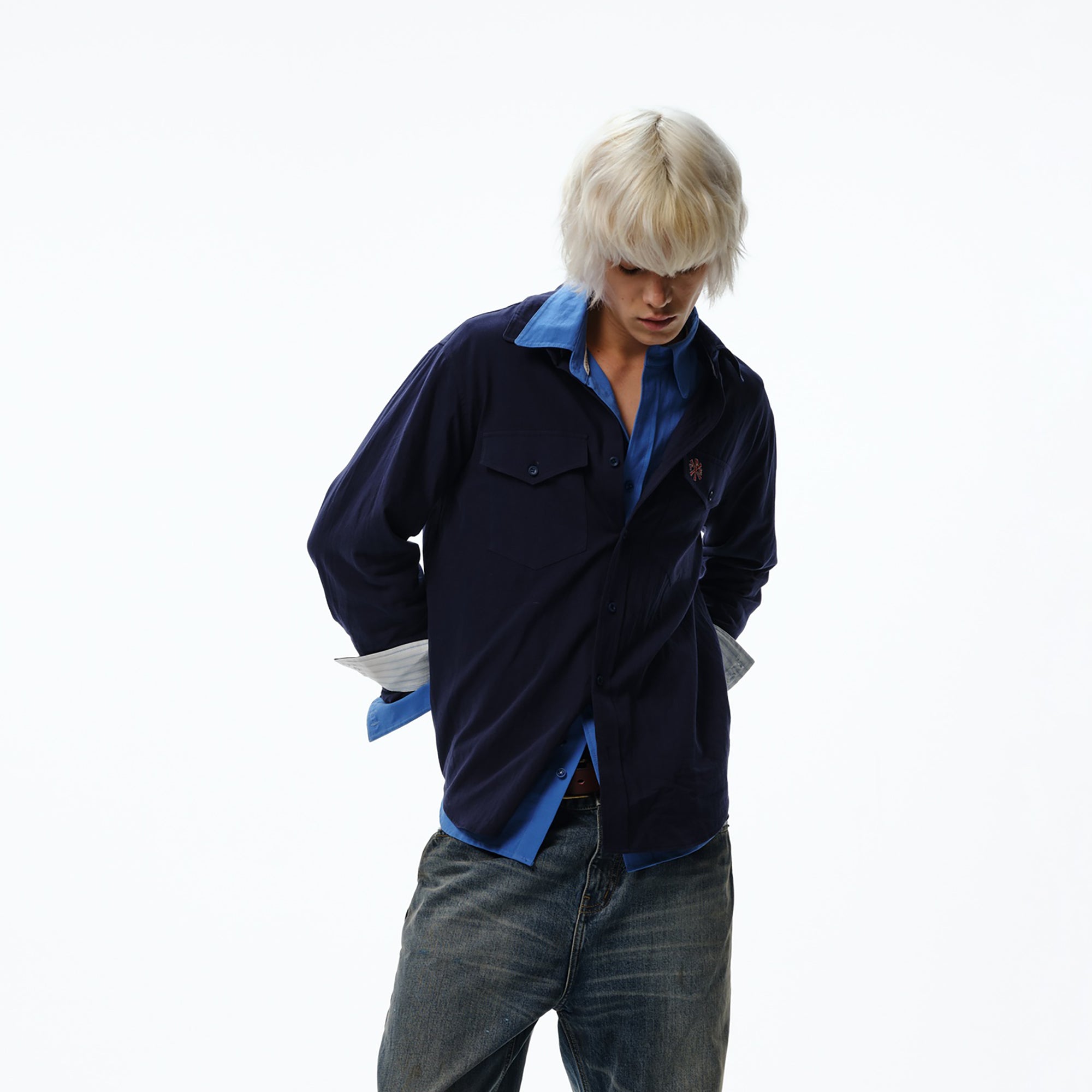 TRECLUB Retro Embroidered Solid Shirt-Shirt-S-White-Free Shipping Leatheretro