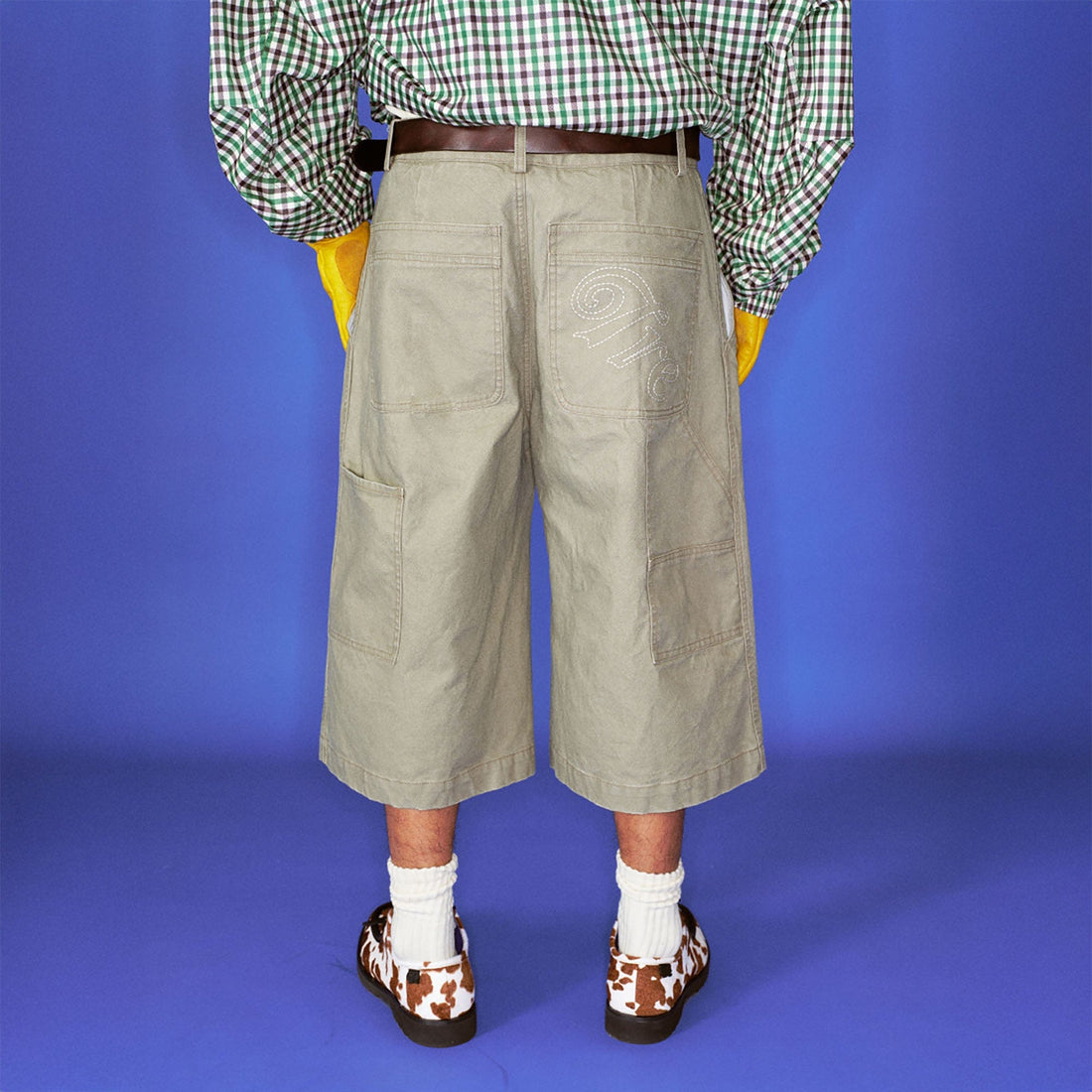 TRECLUB Retro Embroidered Pocket Cargo Shorts-Shorts-S-Free Shipping Leatheretro