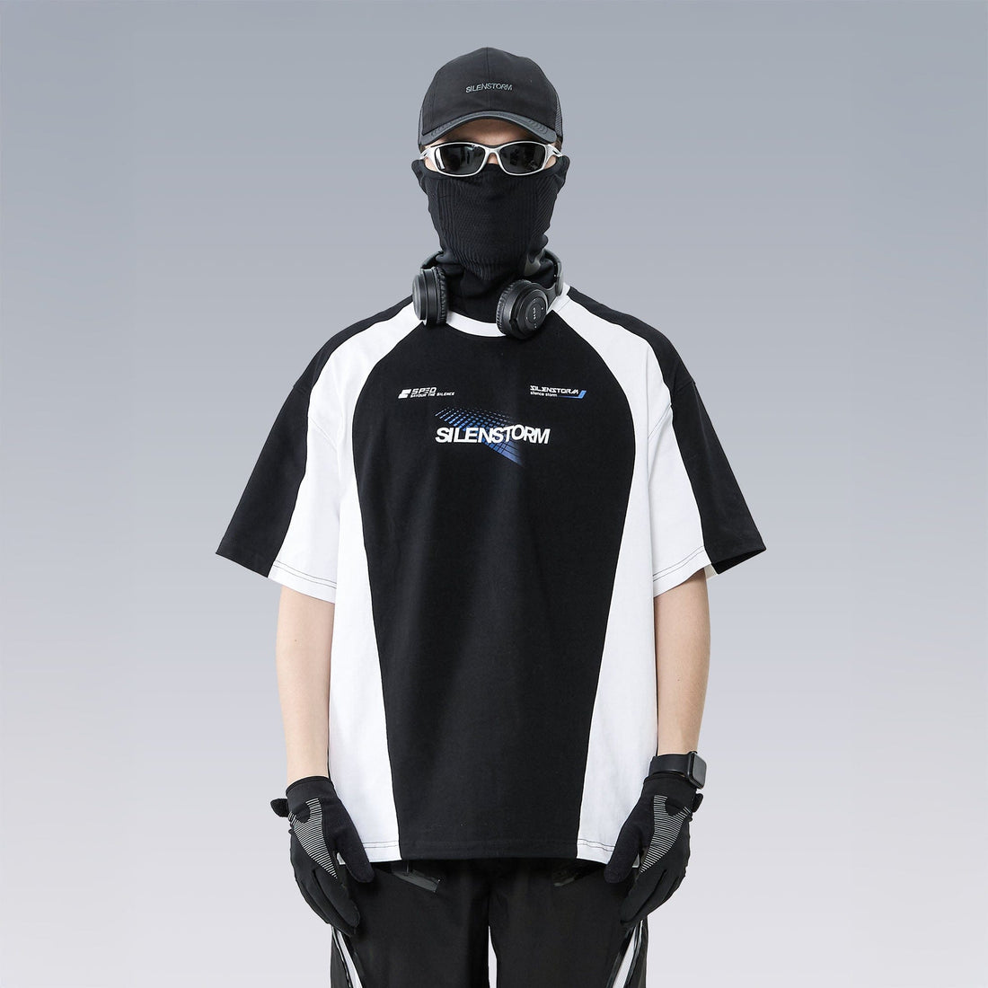 SILENSTORM Contrast Panelled Moisture-Wicking Graphic T-Shirt-T Shirt-S-Free Shipping Leatheretro