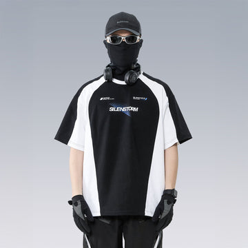 SILENSTORM Contrast Panelled Moisture-Wicking Graphic T-Shirt-T Shirt-S-Free Shipping Leatheretro