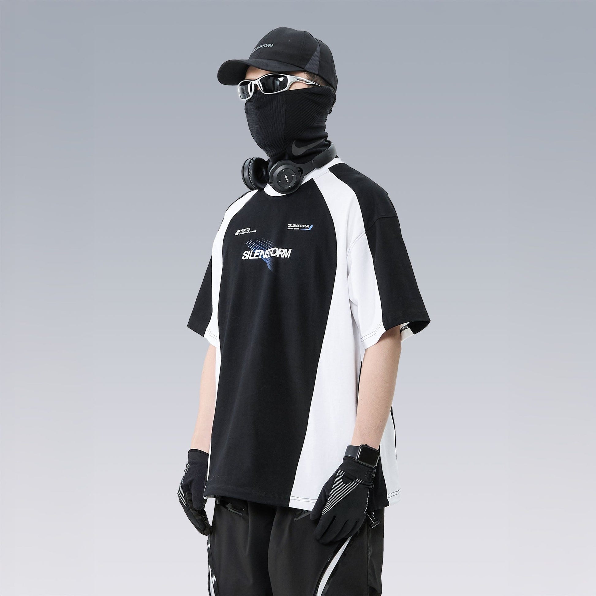 SILENSTORM Contrast Panelled Moisture-Wicking Graphic T-Shirt-T Shirt-S-Free Shipping Leatheretro