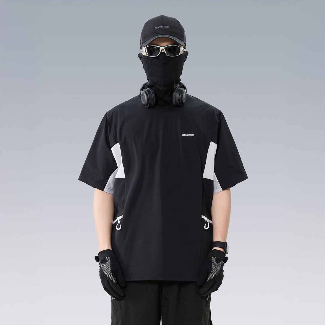 SILENSTORM Tech Panel Drawstring-Hem Quick-Dry T-Shirt-T Shirt-S-Black-Free Shipping Leatheretro