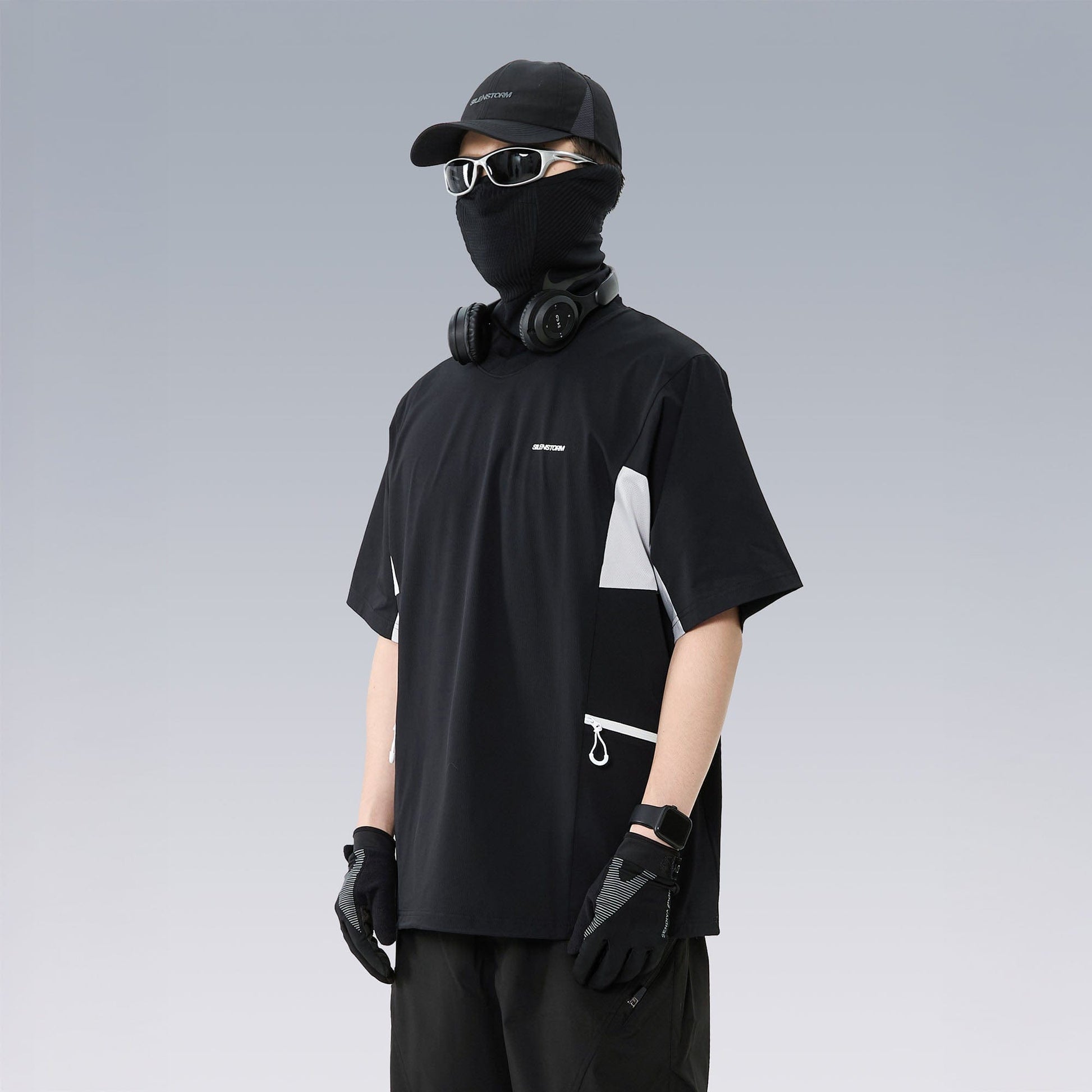 SILENSTORM Tech Panel Drawstring-Hem Quick-Dry T-Shirt-T Shirt-S-Black-Free Shipping Leatheretro