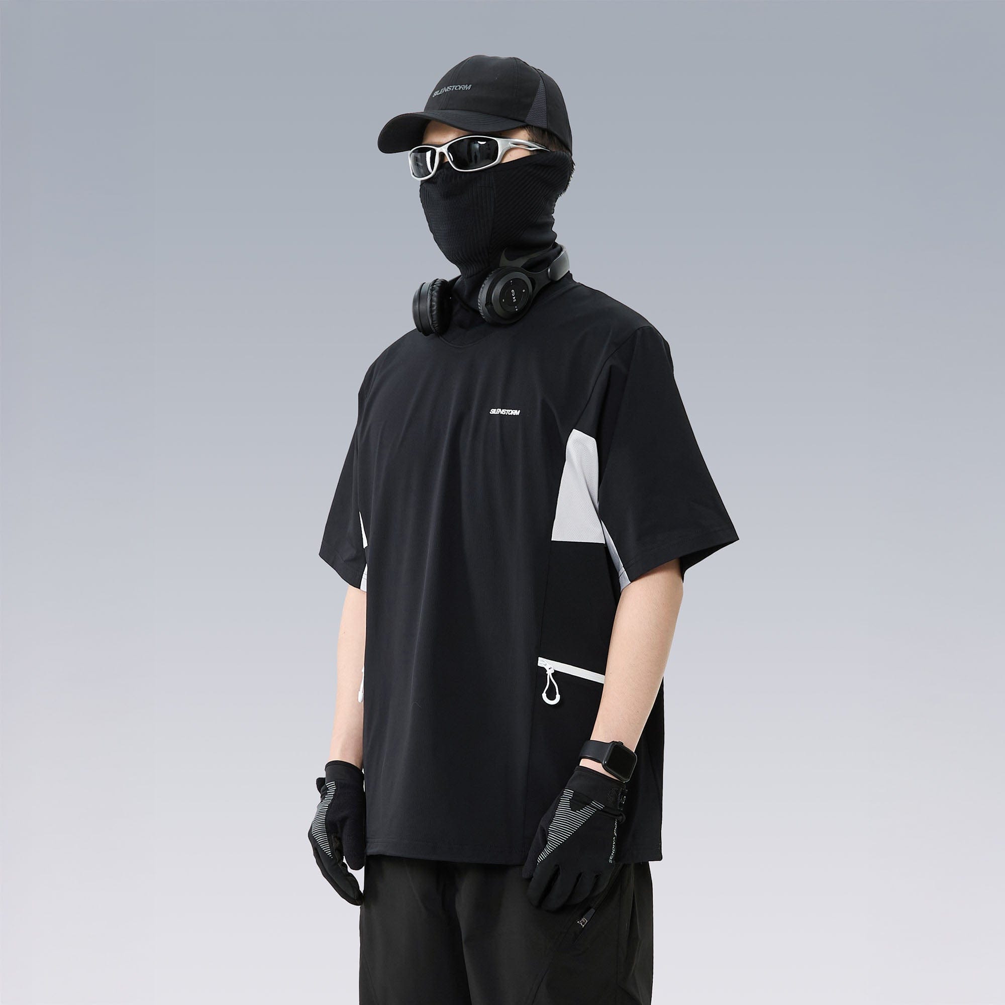 SILENSTORM Tech Panel Drawstring-Hem Quick-Dry T-Shirt-T Shirt-S-Black-Free Shipping Leatheretro