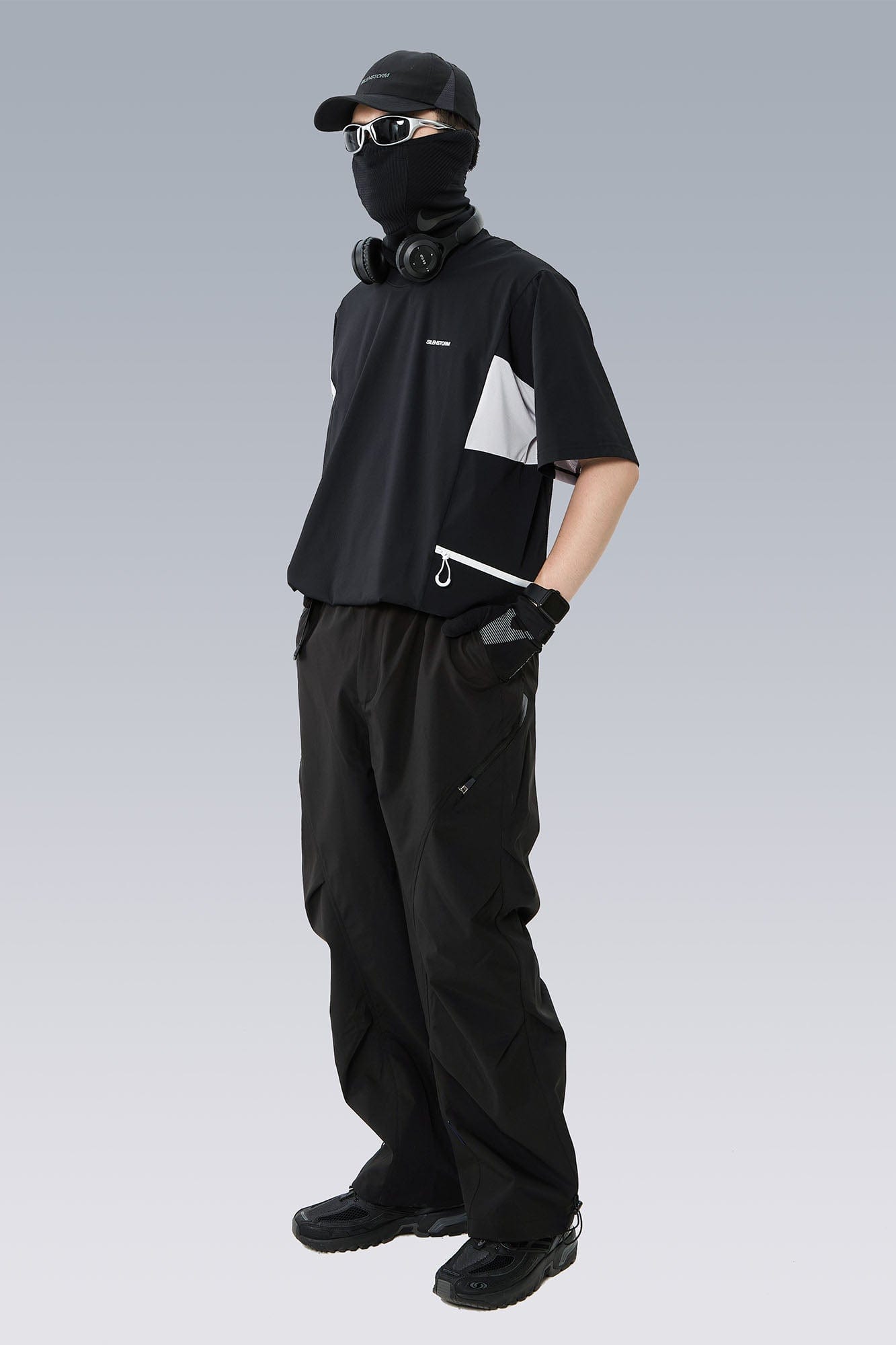 SILENSTORM Tech Panel Drawstring-Hem Quick-Dry T-Shirt-T Shirt-S-Black-Free Shipping Leatheretro