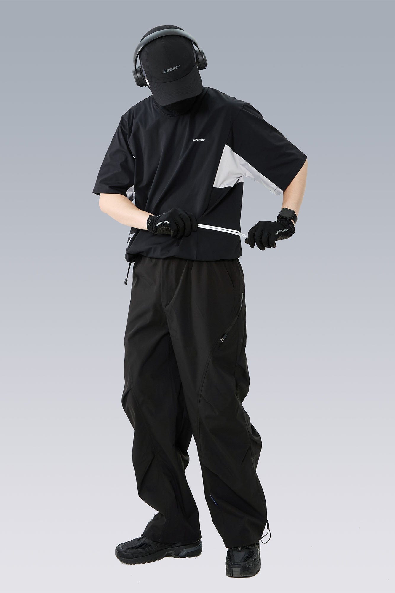 SILENSTORM Tech Panel Drawstring-Hem Quick-Dry T-Shirt-T Shirt-S-Black-Free Shipping Leatheretro