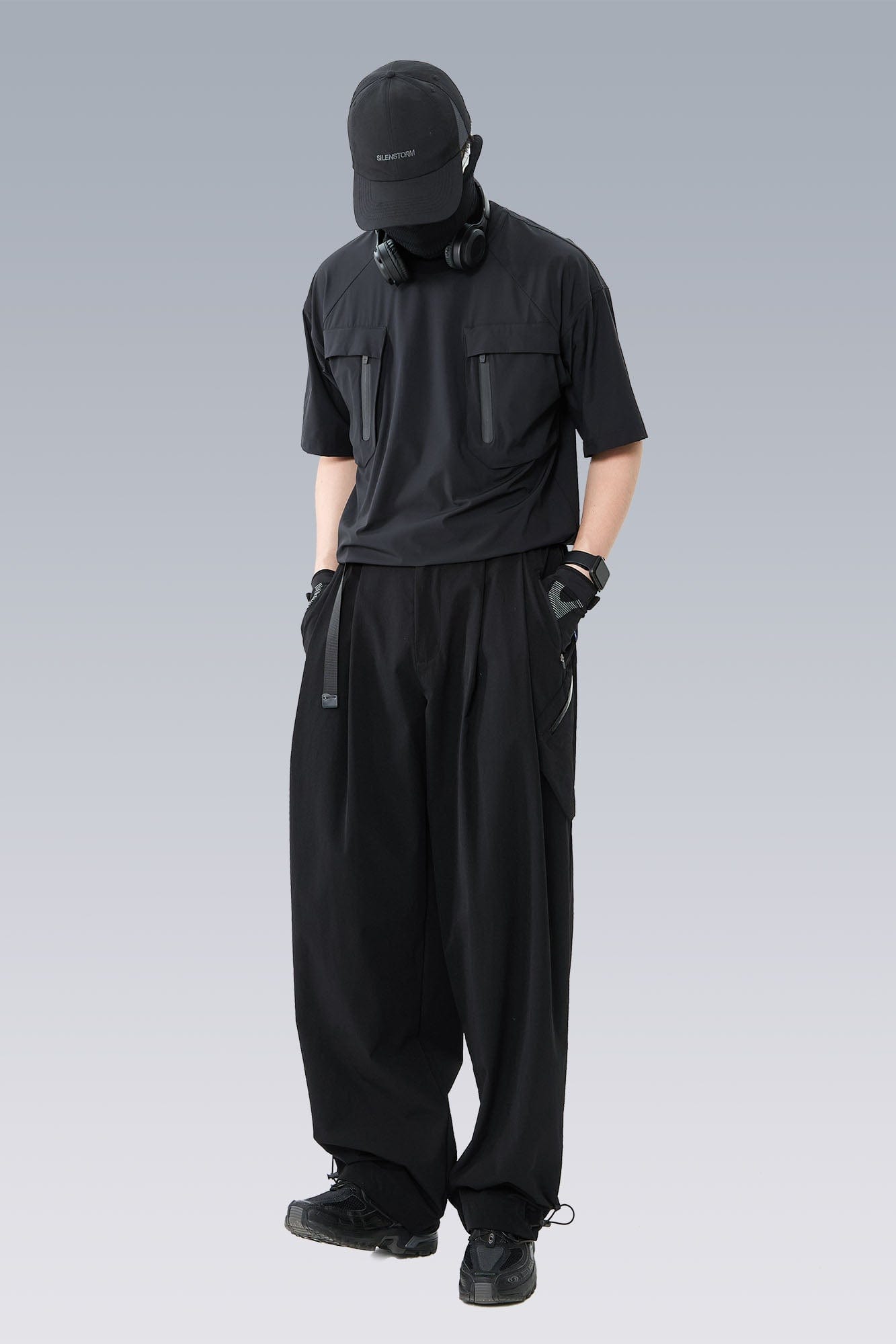 SILENSTORM Drawstring-Hem Webbing Belt Utility Pants-Pants-S-Free Shipping Leatheretro