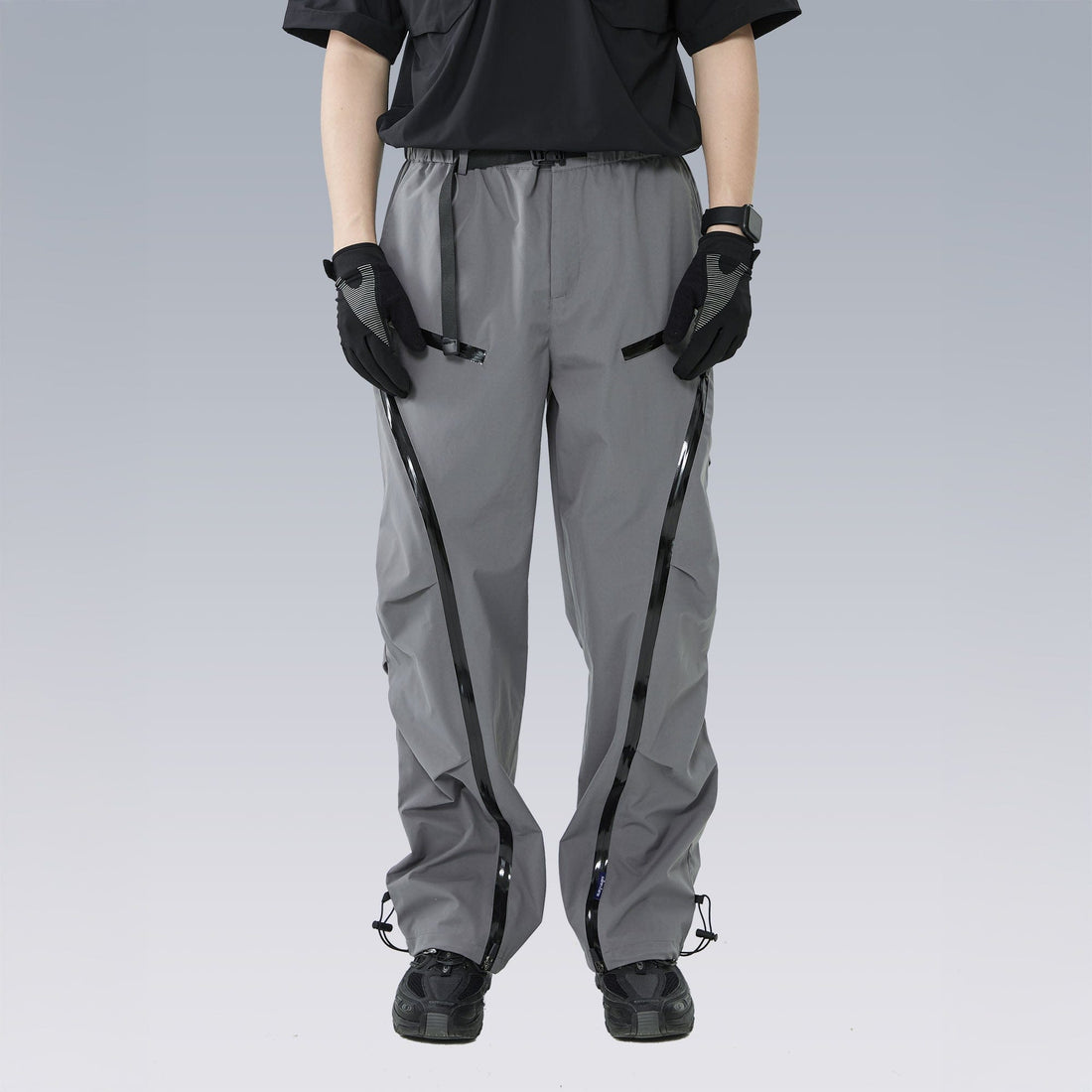 SILENSTORM Arc-Zip Crinkled Water-Repellent Utility Pants-Pants-S-Black-Free Shipping Leatheretro