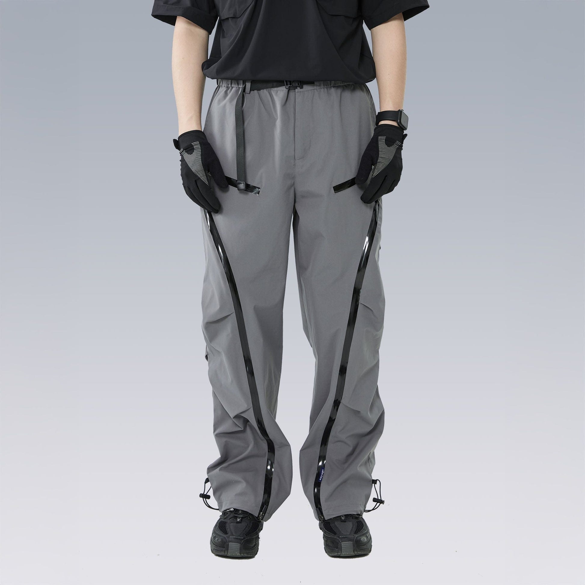 SILENSTORM Arc-Zip Crinkled Water-Repellent Utility Pants-Pants-S-Gray-Free Shipping Leatheretro