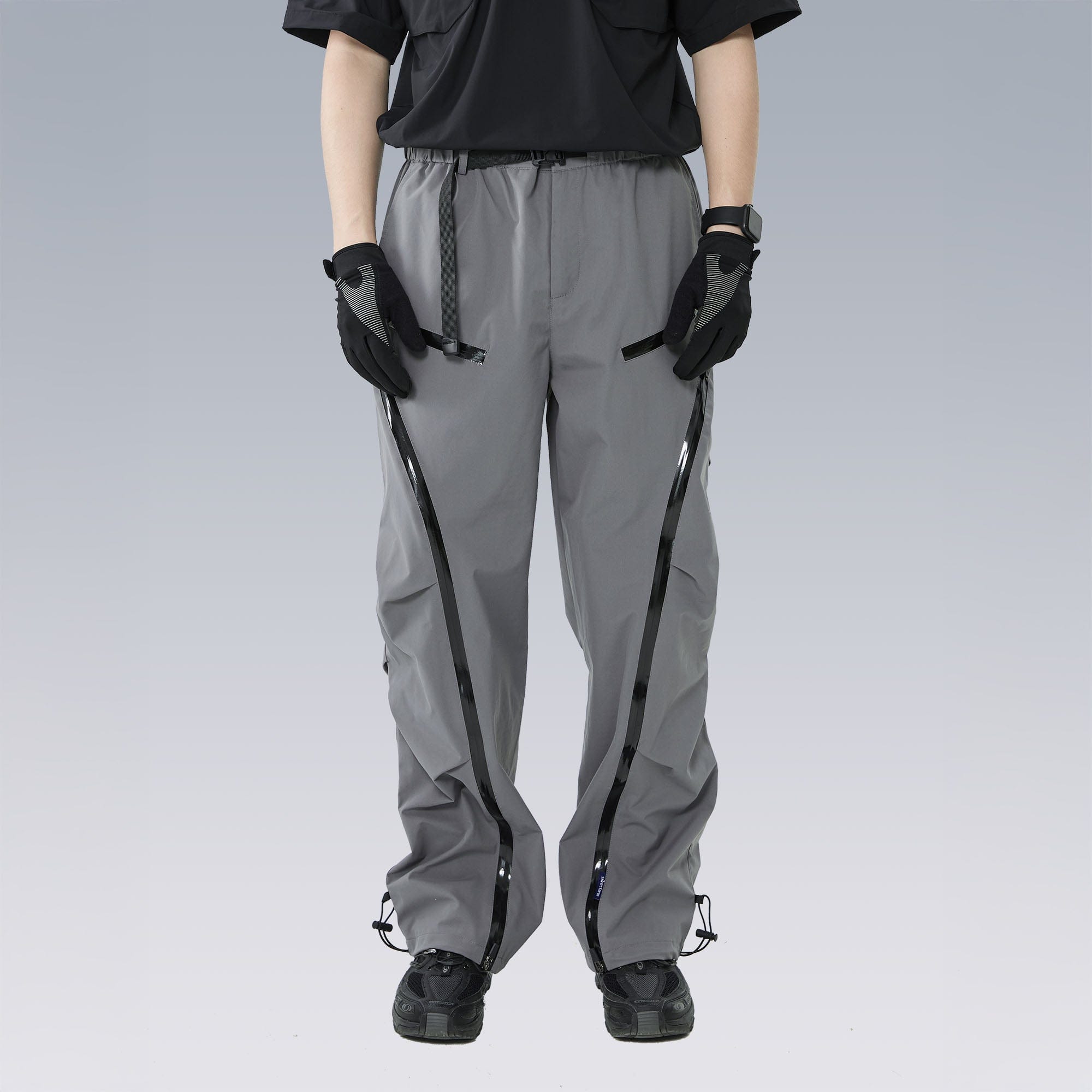 SILENSTORM Arc-Zip Crinkled Water-Repellent Utility Pants-Pants-S-Gray-Free Shipping Leatheretro