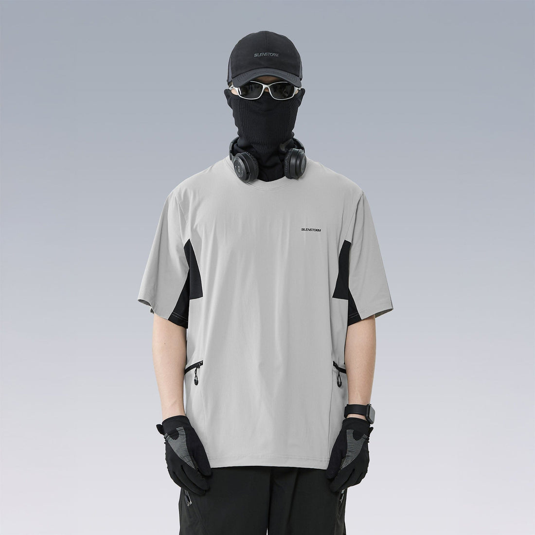 SILENSTORM Tech Panel Drawstring-Hem Quick-Dry T-Shirt-T Shirt-S-Black-Free Shipping Leatheretro