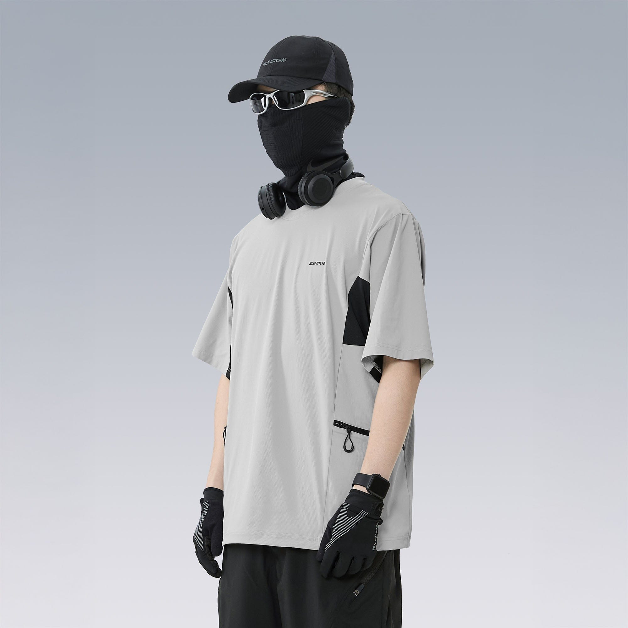 SILENSTORM Tech Panel Drawstring-Hem Quick-Dry T-Shirt-T Shirt-S-Black-Free Shipping Leatheretro