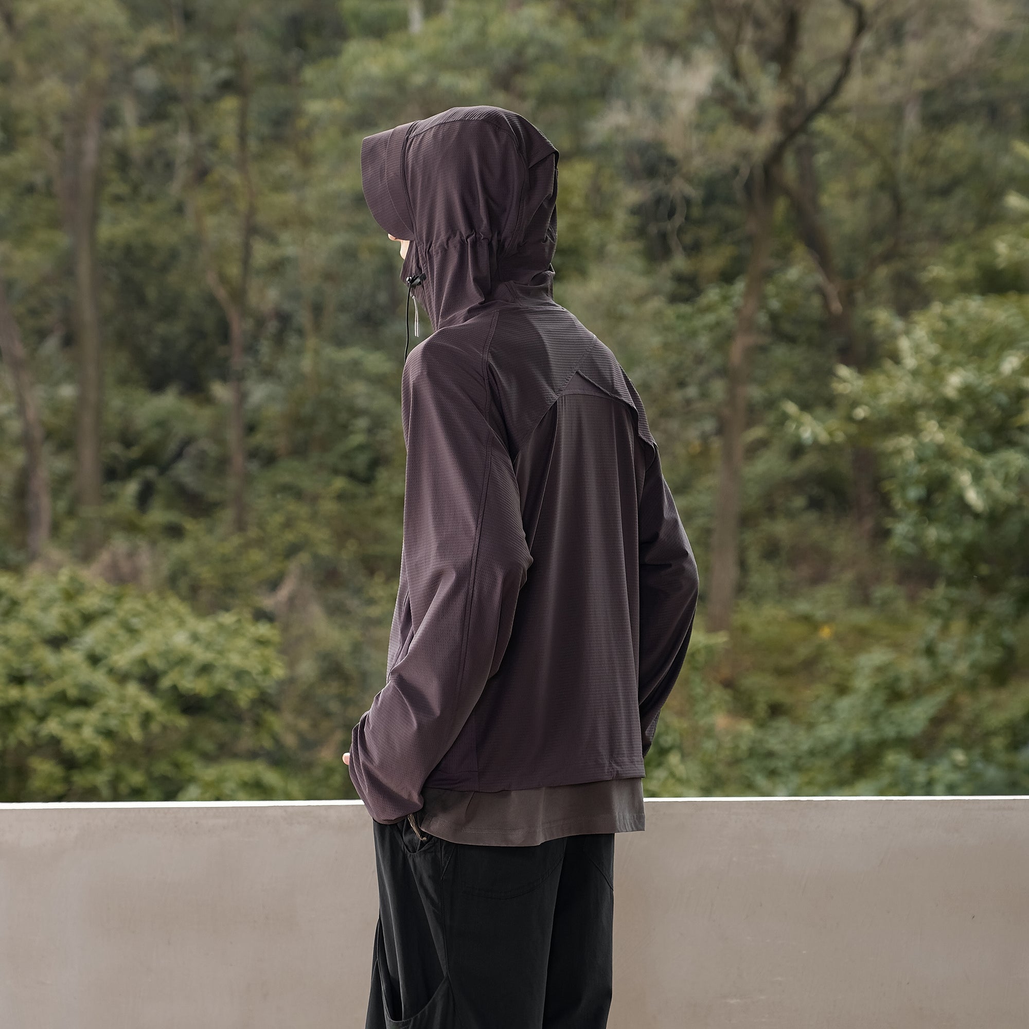 MOITIEDEPETALE Dual-Zip Cooling UV Protection Hooded Jacket-Jacket-XS-Purple-Free Shipping Leatheretro