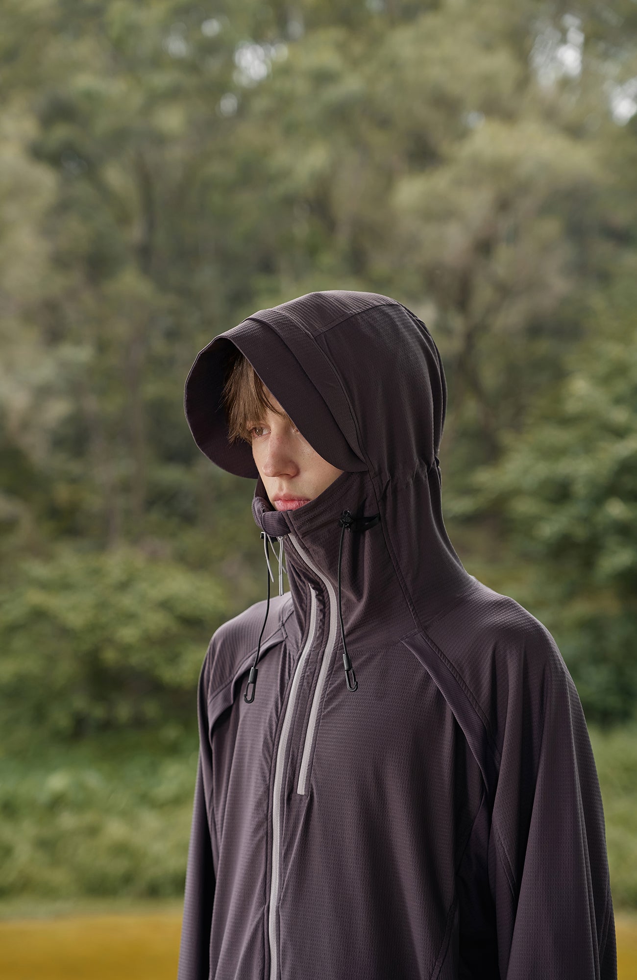 MOITIEDEPETALE Dual-Zip Cooling UV Protection Hooded Jacket-Jacket-XS-Purple-Free Shipping Leatheretro