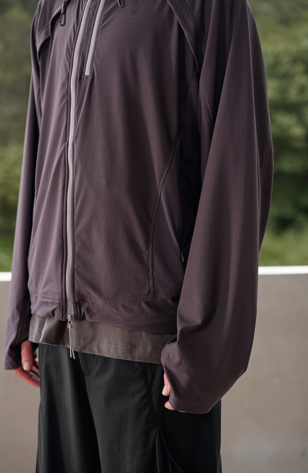 MOITIEDEPETALE Dual-Zip Cooling UV Protection Hooded Jacket-Jacket-XS-Purple-Free Shipping Leatheretro