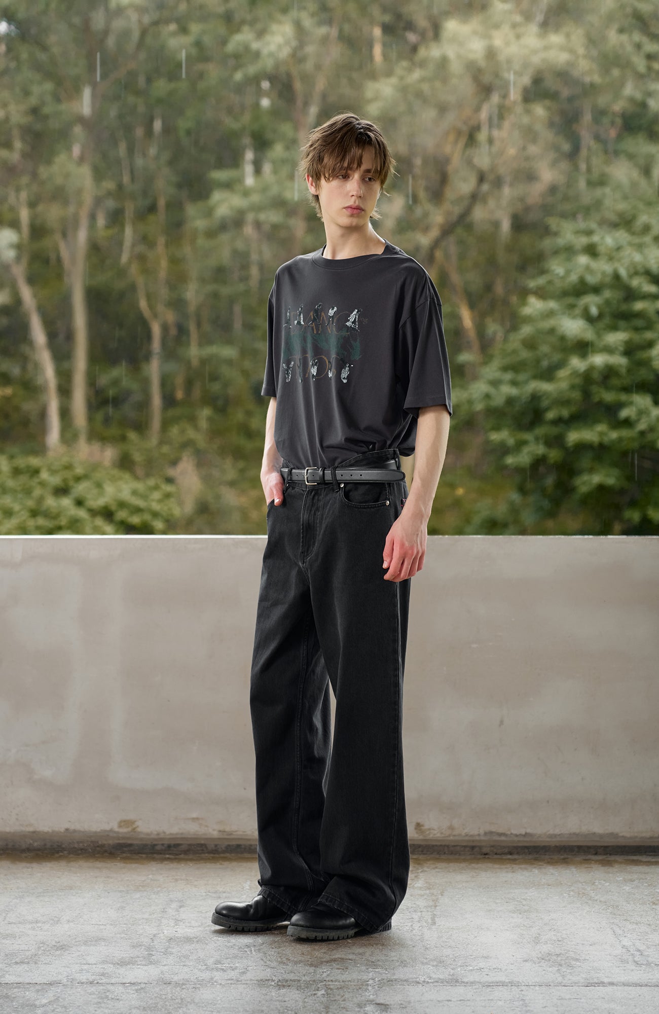 MOITIEDEPETALE Music Note Embroidered Straight-Leg Jeans-Jeans-S-Red Embroidery-Free Shipping Leatheretro