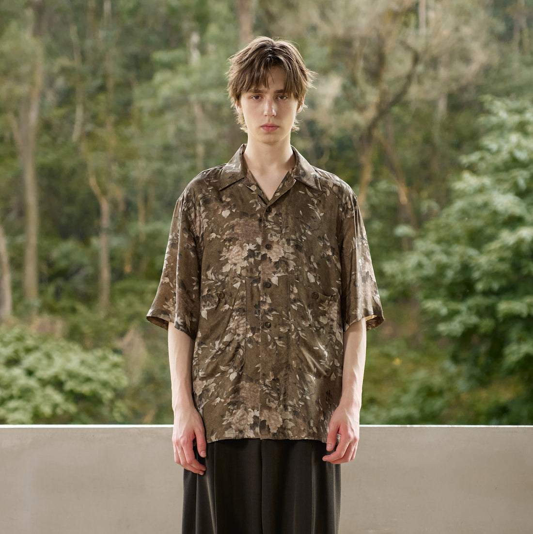 MOITIEDEPETALE Retro Vine Cupro-Blend Half Shirt-Half shirt-XS (Preorder)-Free Shipping Leatheretro