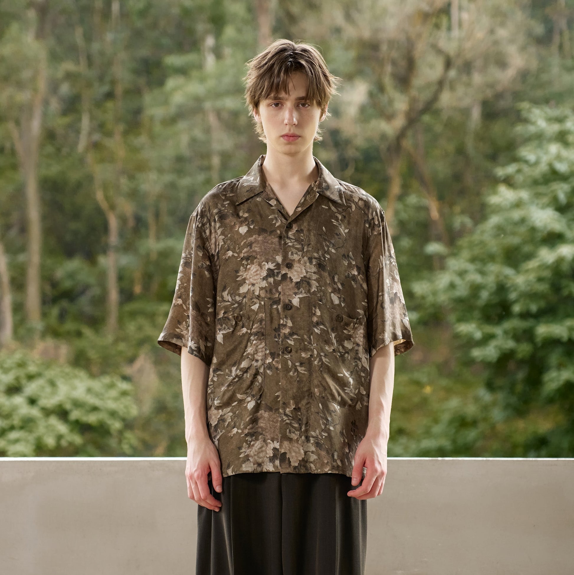 MOITIEDEPETALE Retro Vine Cupro-Blend Half Shirt-Half shirt-XS (Preorder)-Free Shipping Leatheretro