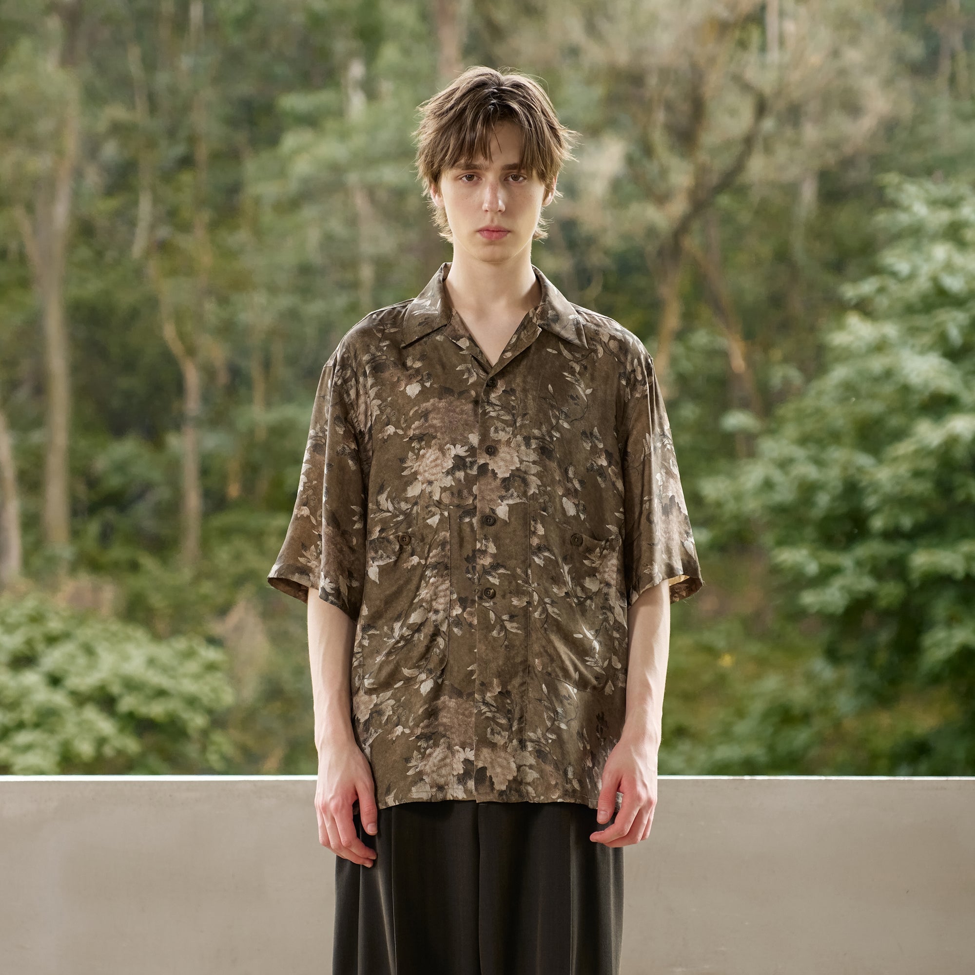MOITIEDEPETALE Retro Vine Cupro-Blend Half Shirt-Half shirt-XS (Preorder)-Free Shipping Leatheretro