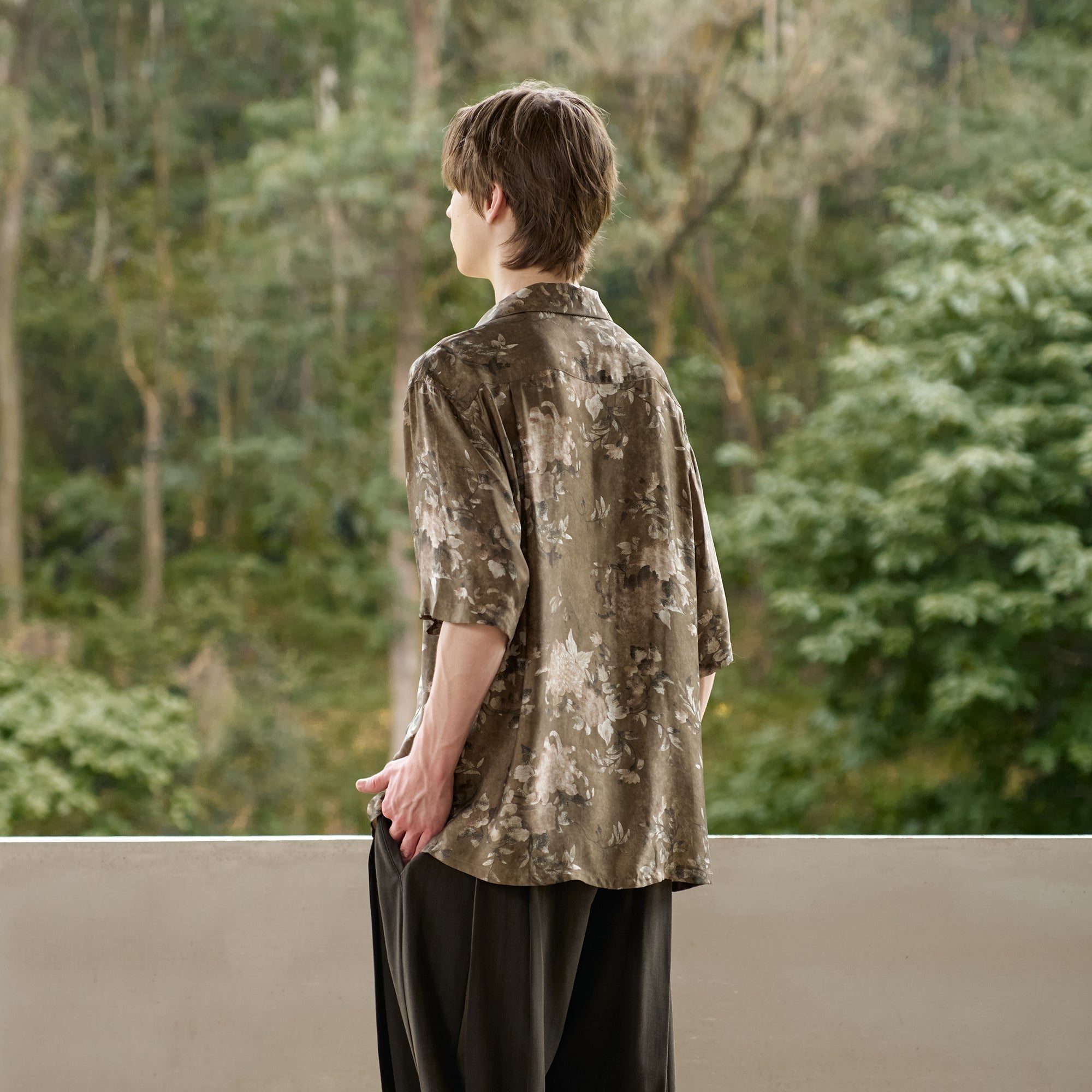 MOITIEDEPETALE Retro Vine Cupro-Blend Half Shirt-Half shirt-XS (Preorder)-Free Shipping Leatheretro