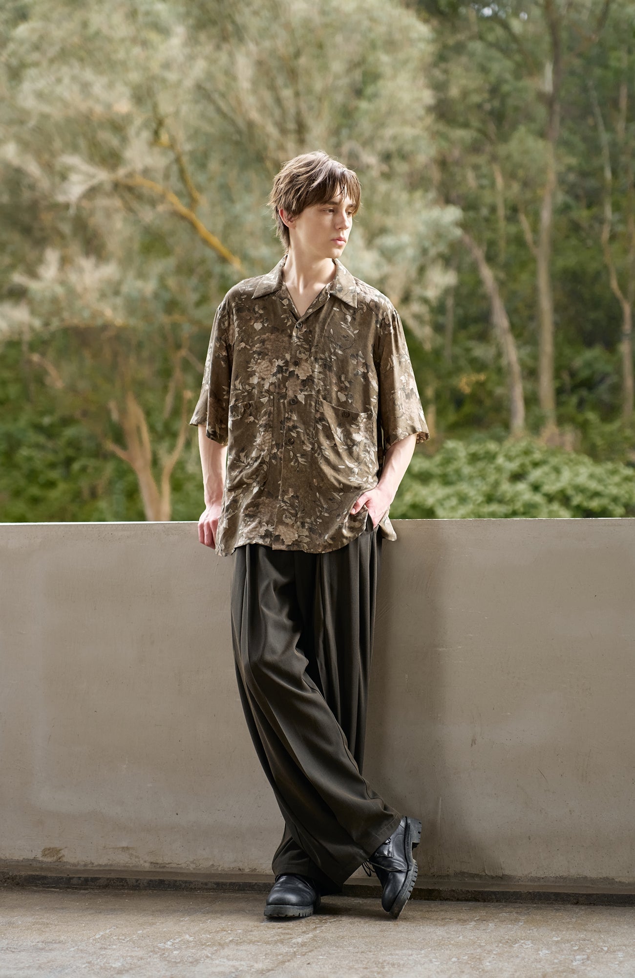MOITIEDEPETALE Retro Vine Cupro-Blend Half Shirt-Half shirt-XS (Preorder)-Free Shipping Leatheretro