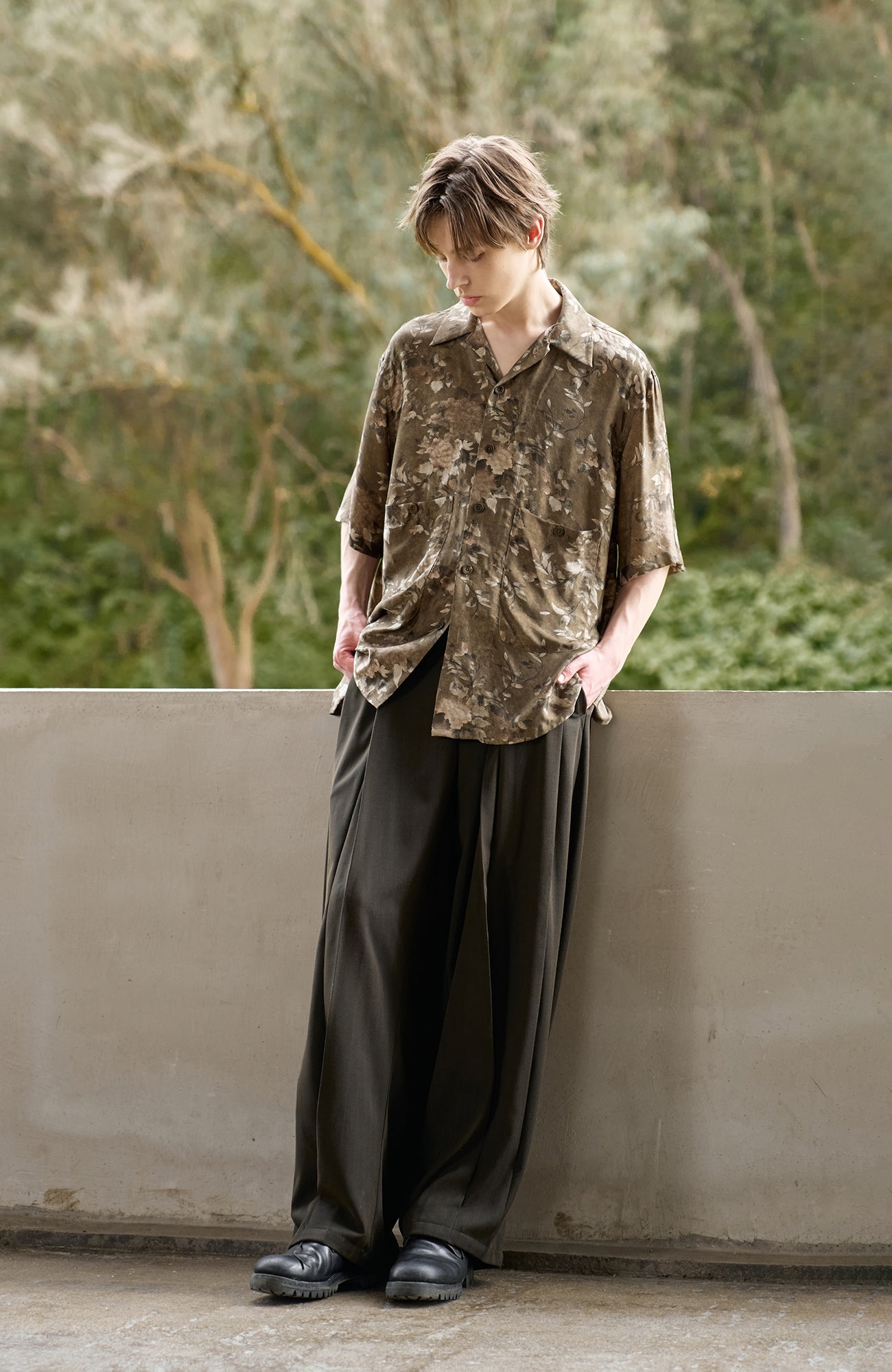MOITIEDEPETALE Retro Vine Cupro-Blend Half Shirt-Half shirt-XS (Preorder)-Free Shipping Leatheretro