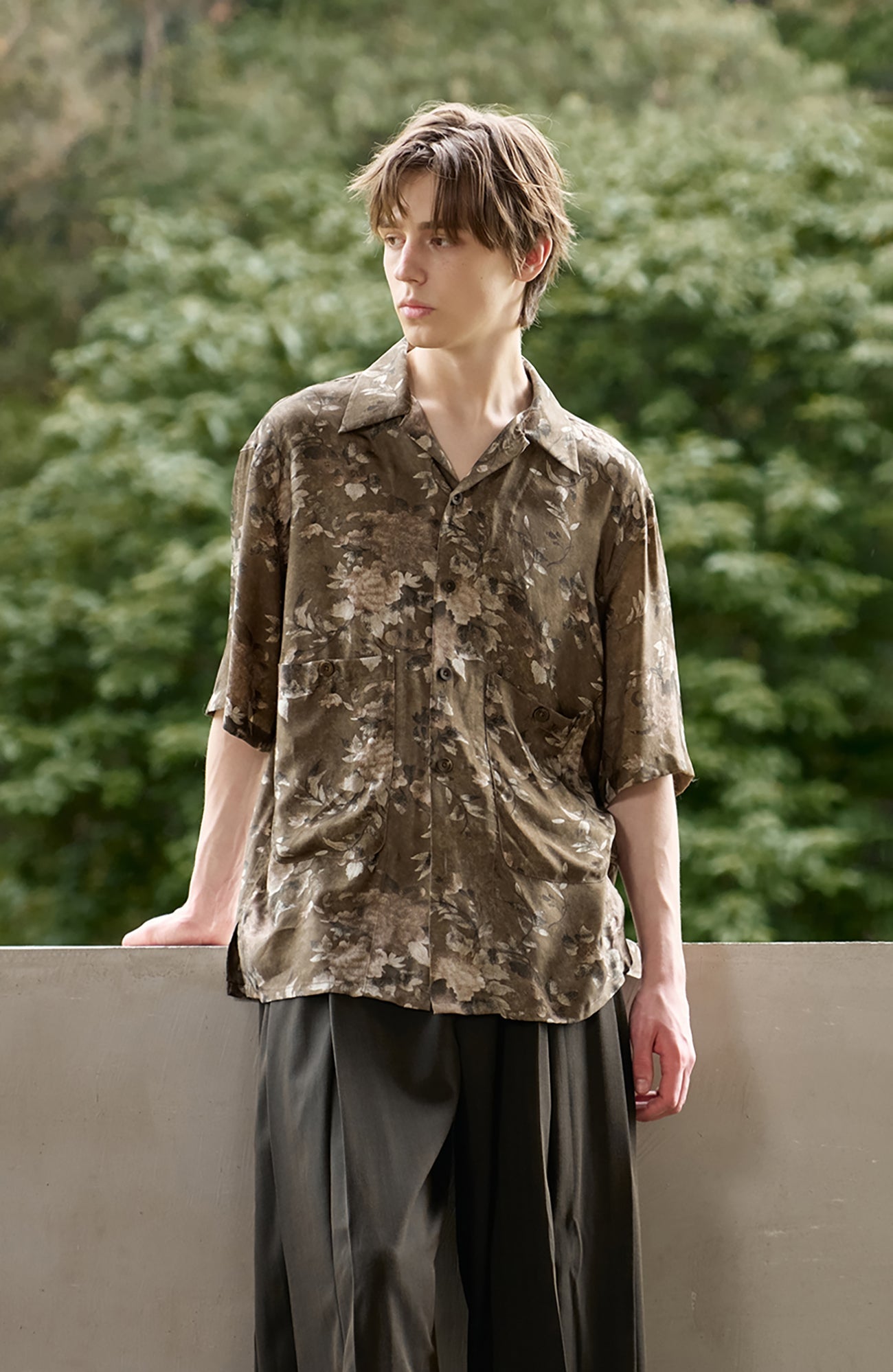 MOITIEDEPETALE Retro Vine Cupro-Blend Half Shirt-Half shirt-XS (Preorder)-Free Shipping Leatheretro