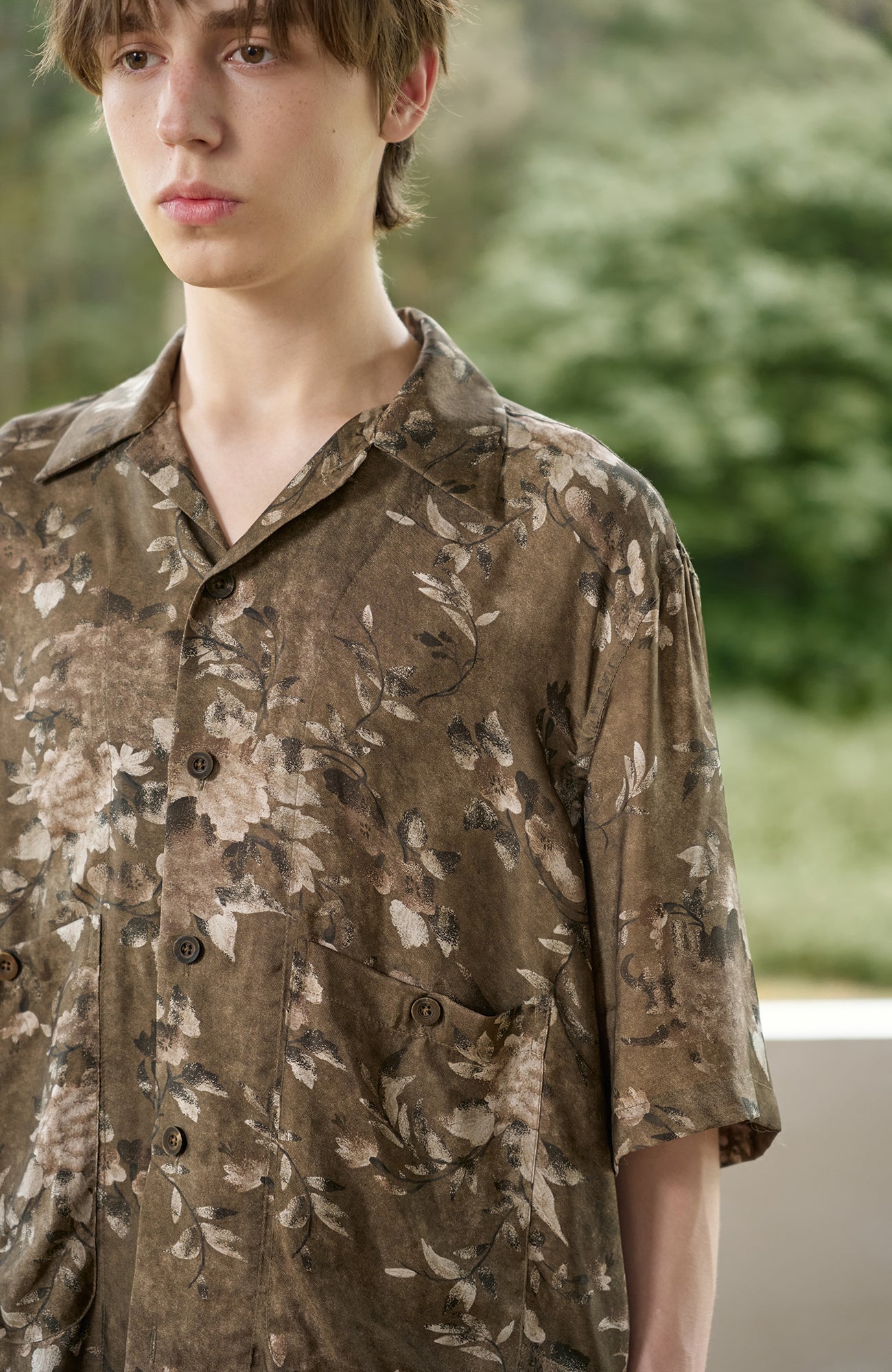 MOITIEDEPETALE Retro Vine Cupro-Blend Half Shirt-Half shirt-XS (Preorder)-Free Shipping Leatheretro