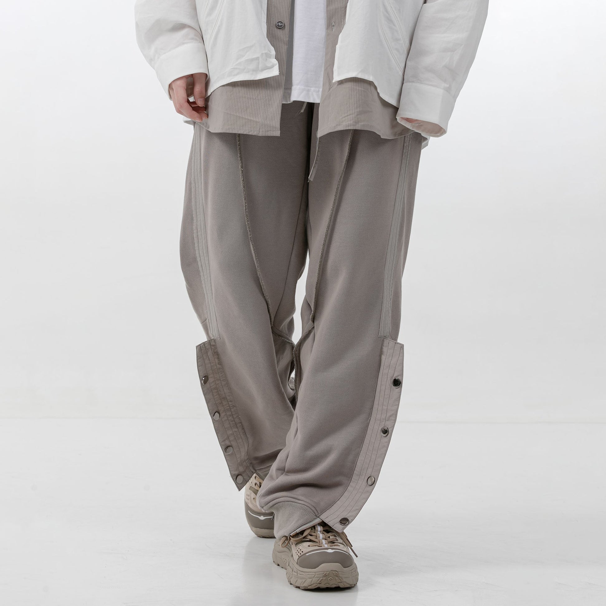 ERROR CODE ROBT Pleats Snap-Zip Side Sweatpants-Pants-S-Free Shipping Leatheretro