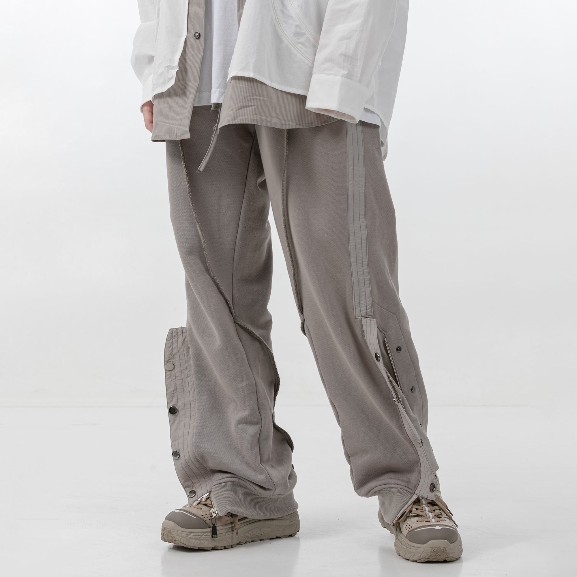 ERROR CODE ROBT Pleats Snap-Zip Side Sweatpants-Pants-S-Free Shipping Leatheretro