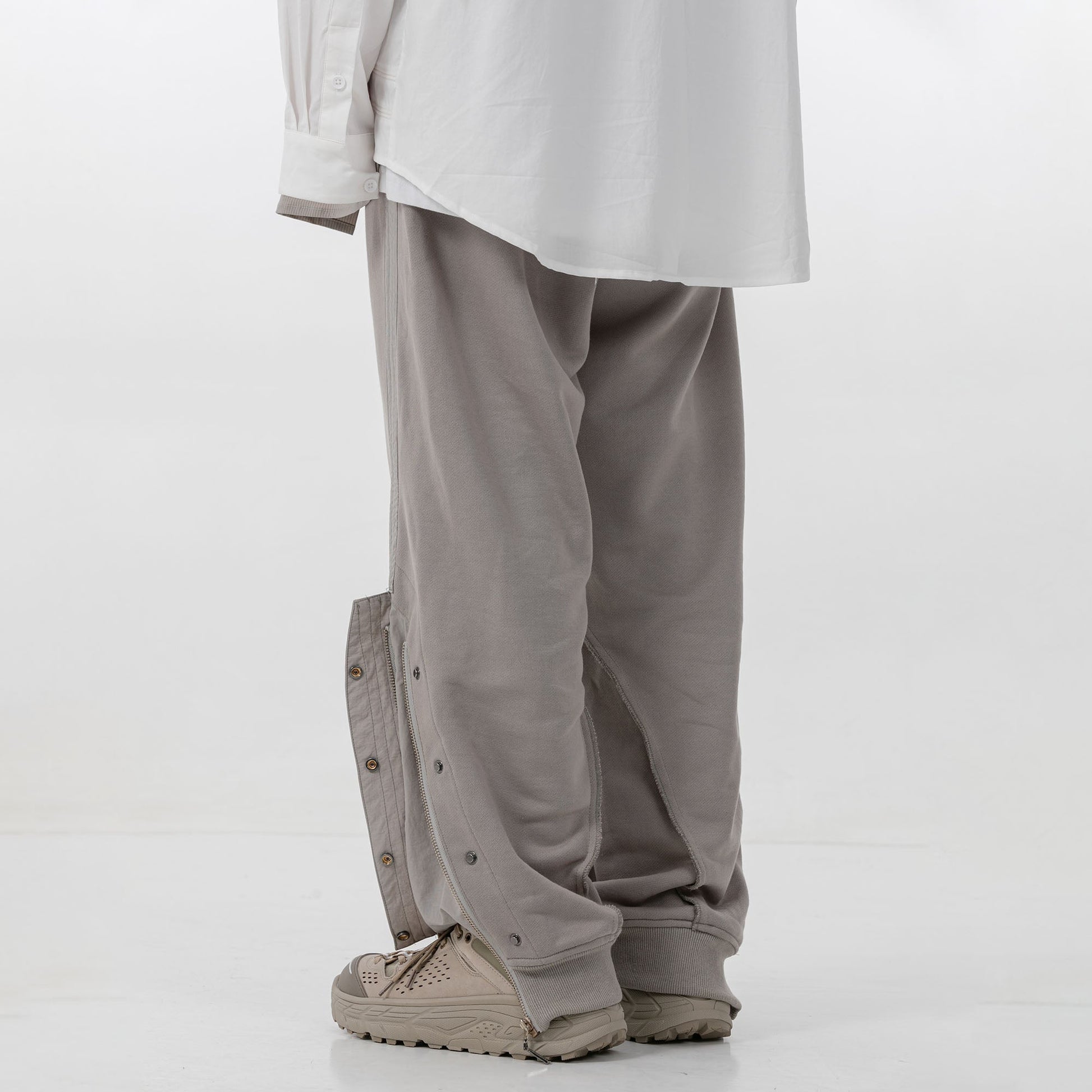 ERROR CODE ROBT Pleats Snap-Zip Side Sweatpants-Pants-S-Free Shipping Leatheretro