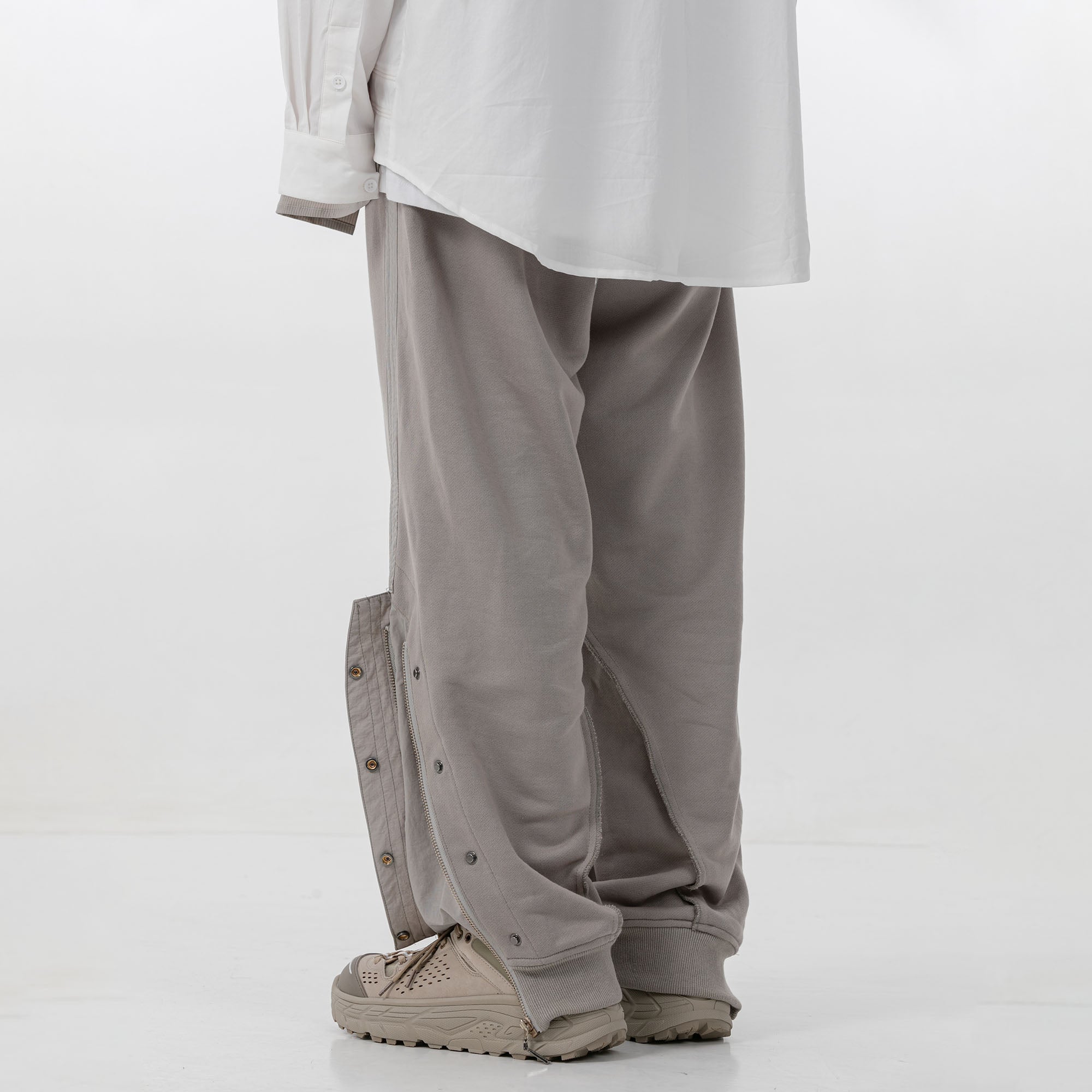 ERROR CODE ROBT Pleats Snap-Zip Side Sweatpants-Pants-S-Free Shipping Leatheretro