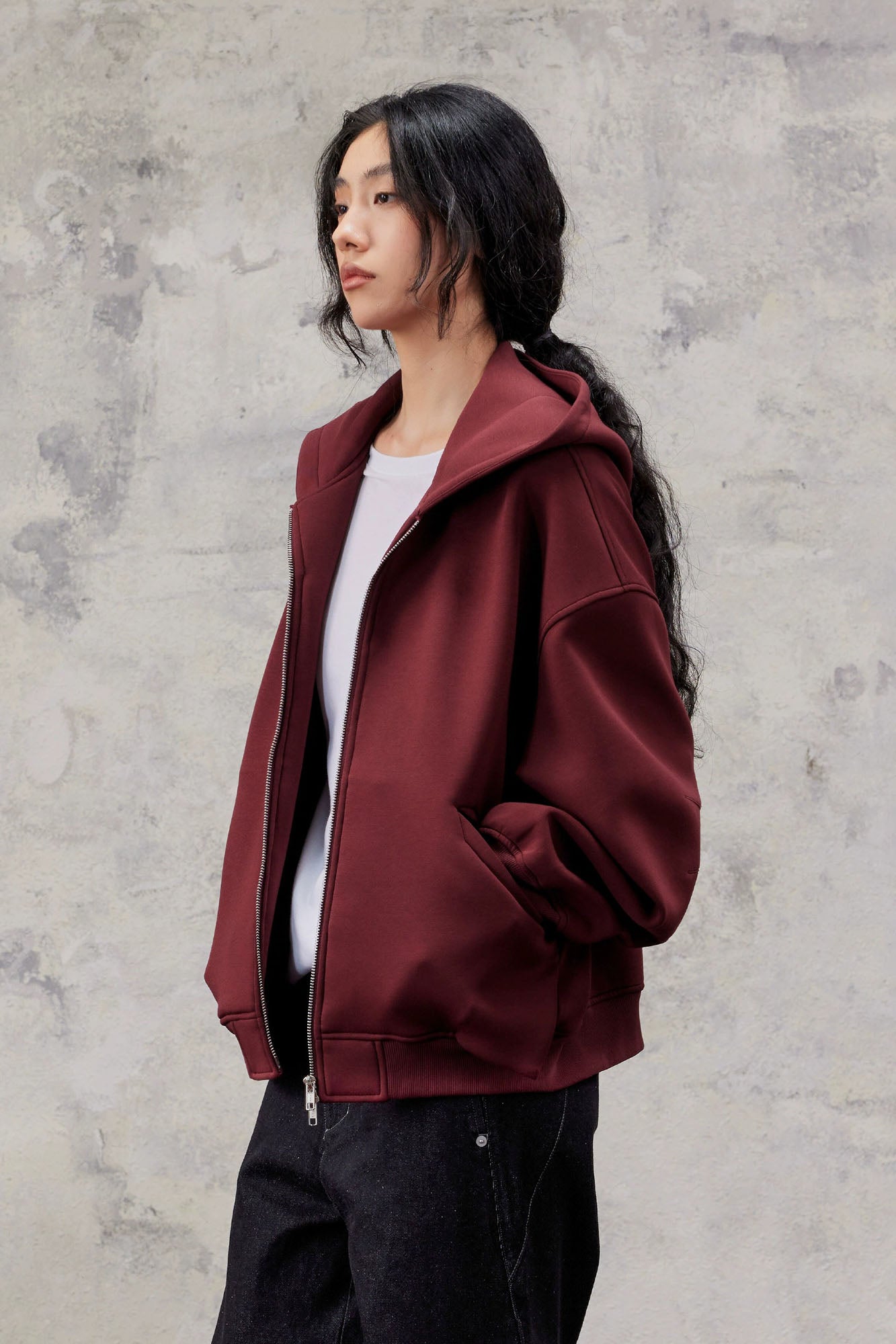 ALVNG AR ANTS Structured Curved Sleeve Pointed Hood Jacket-Jacket-S-Black-Free Shipping Leatheretro