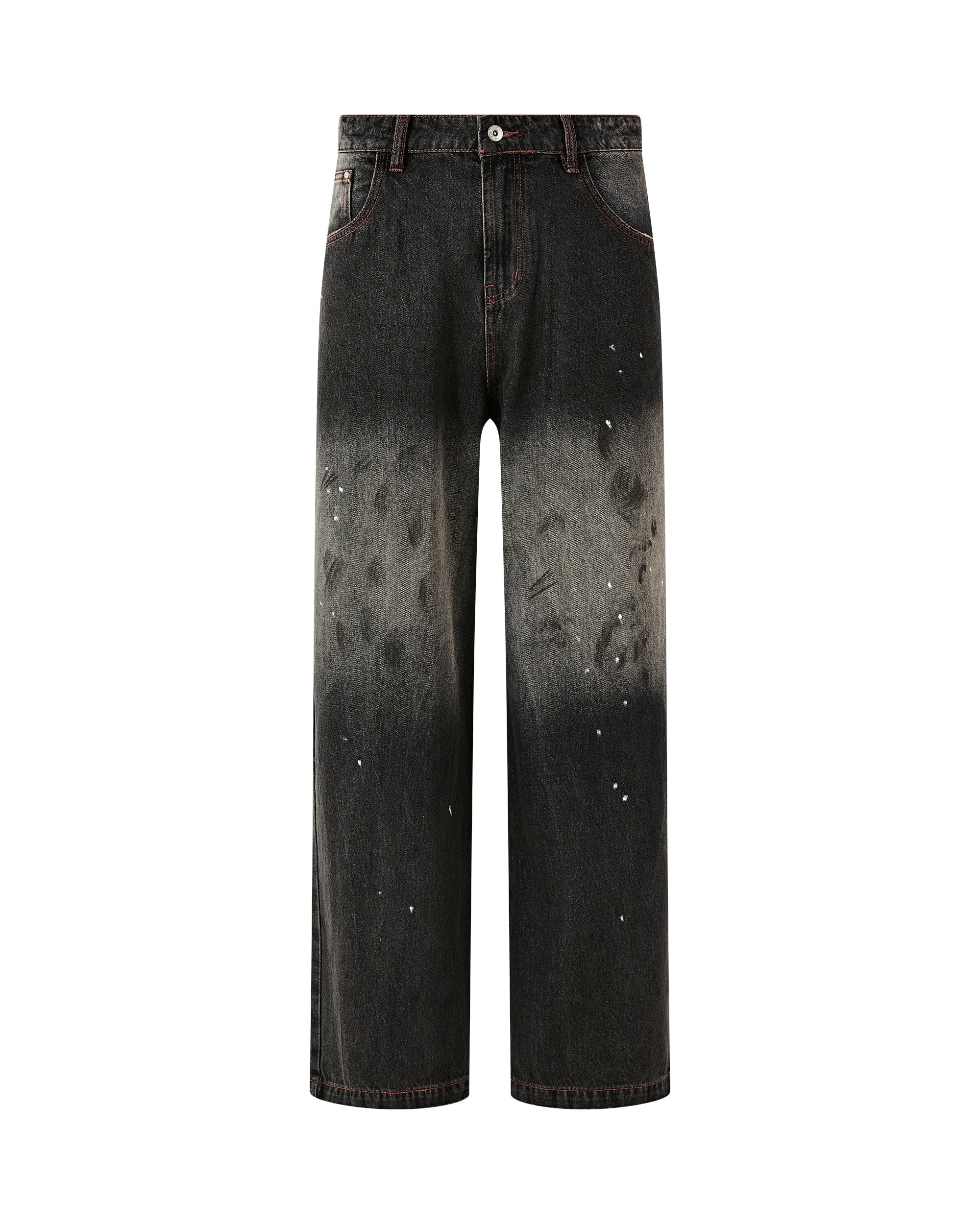 KREATE Eastern Aesthetics Washed Wide-Leg Jeans-Jeans-S-Free Shipping Leatheretro