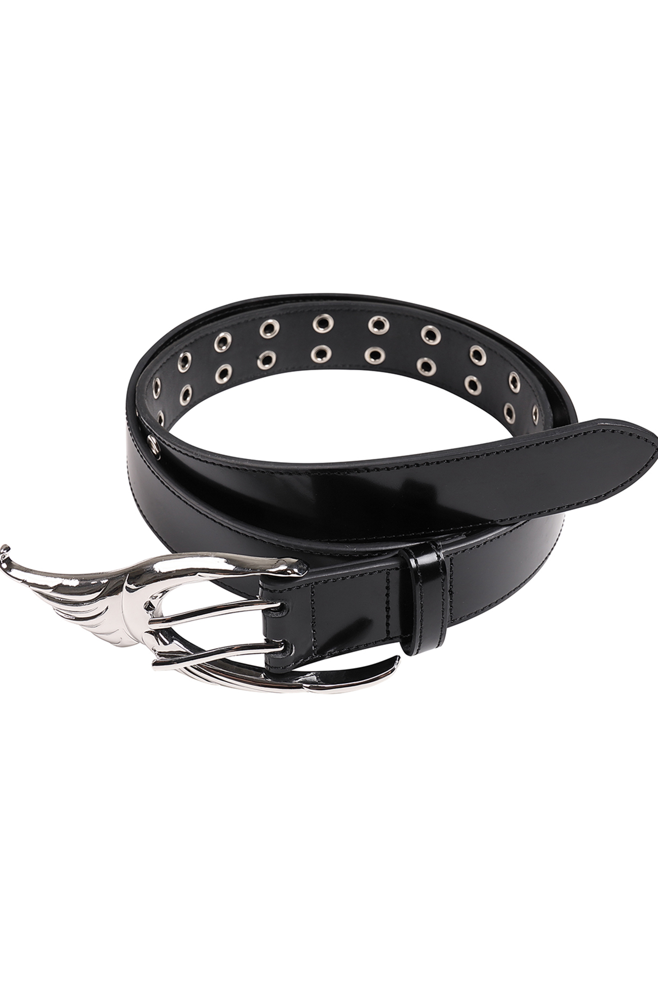 WHISTLEHUNTER Studded Gloss Leather Belt-Accessories-One Size (Preorder)-Free Shipping Leatheretro