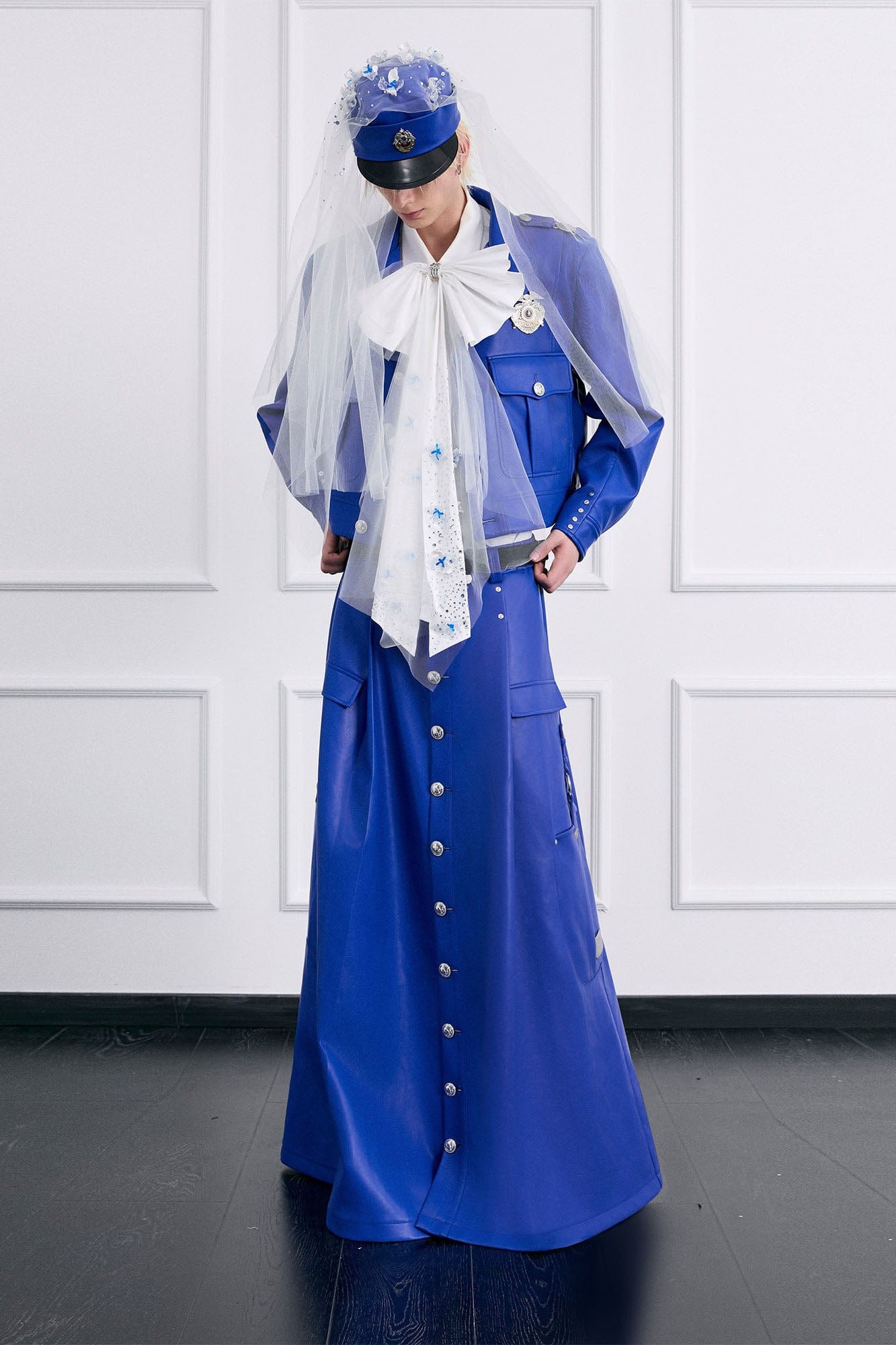 FACEONLAB Badge Faux Leather Officer Jacket-Jacket-M-Free Shipping Leatheretro