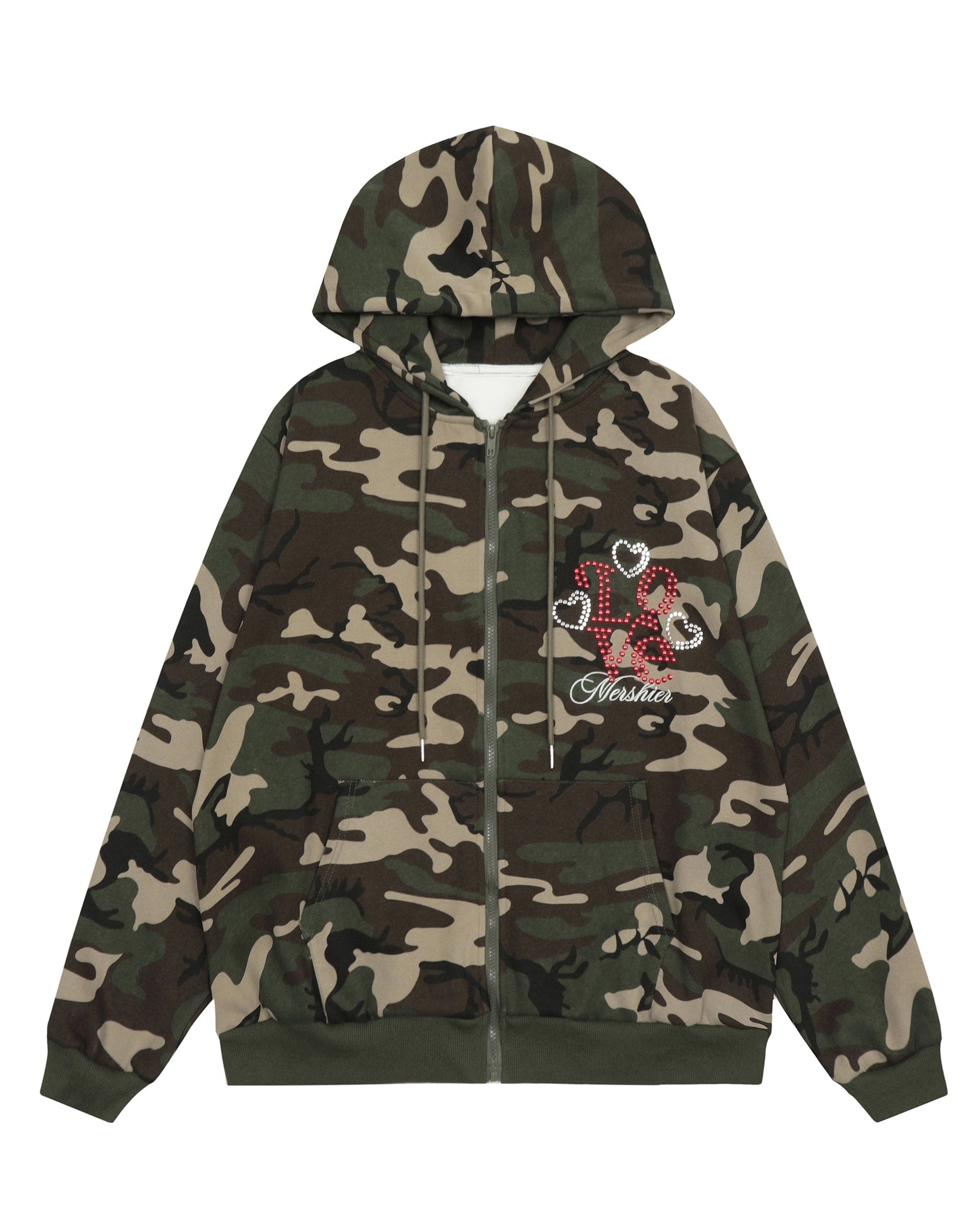 CLP Camo Studded Zip-Up Hoodie-Jacket-M-Free Shipping Leatheretro