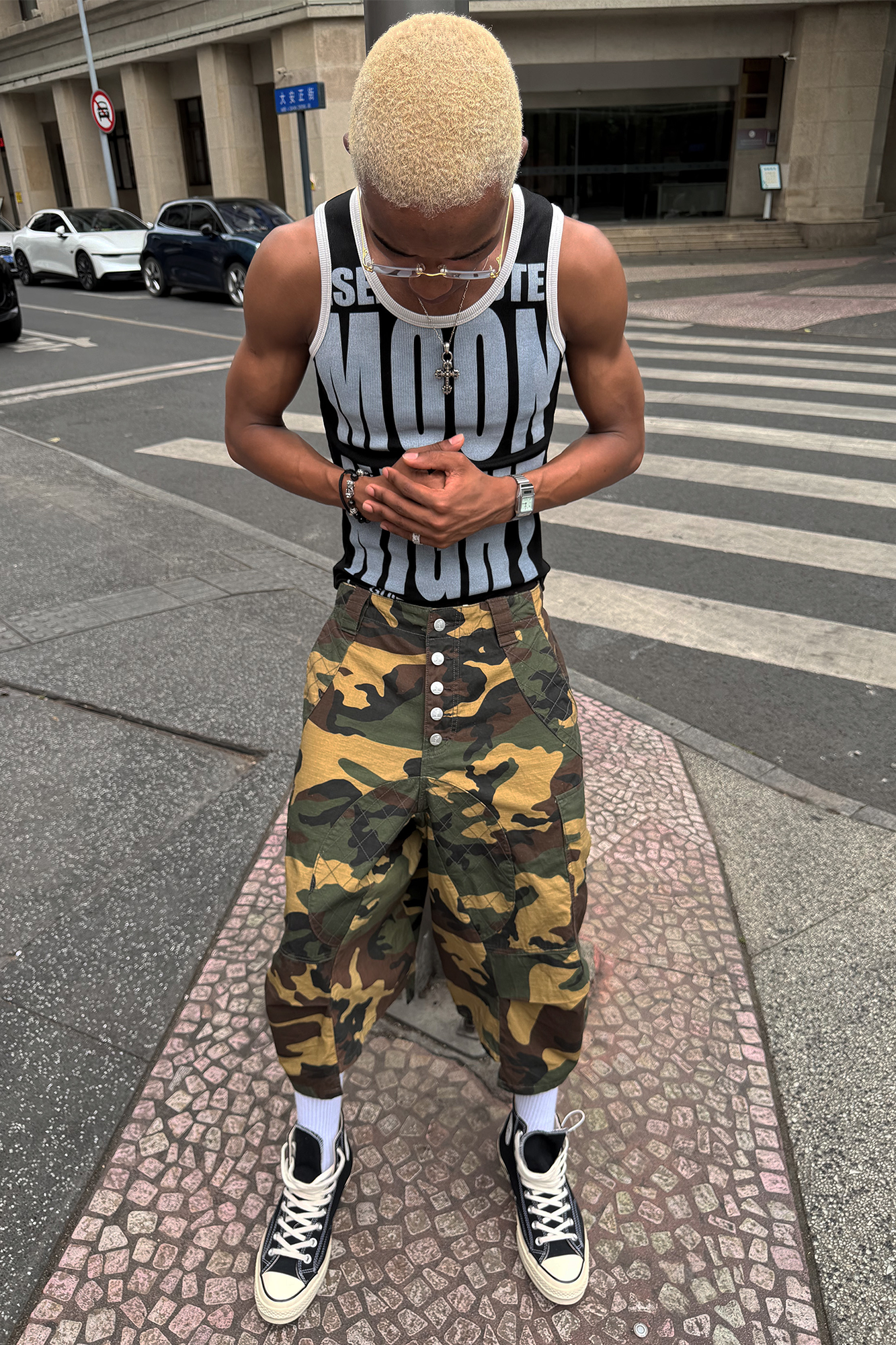 STEEPC Button-Fly Camo Quilted Cargo Shorts-Shorts-S / 28"-Free Shipping Leatheretro