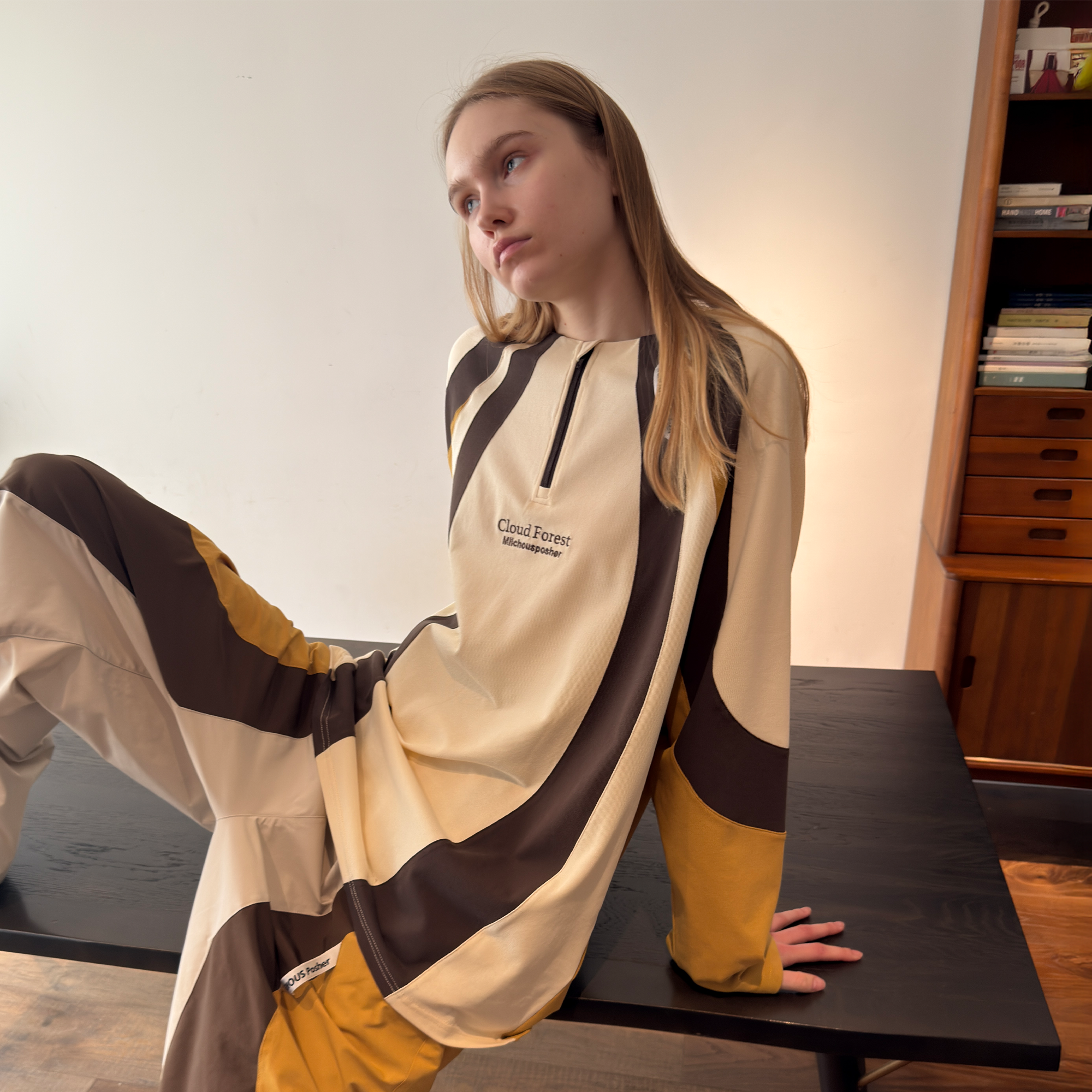 MIICHOUS Contrast Panel UV-Protection Long-Sleeve Tee-L/S Tee-S-Yellow-Free Shipping Leatheretro