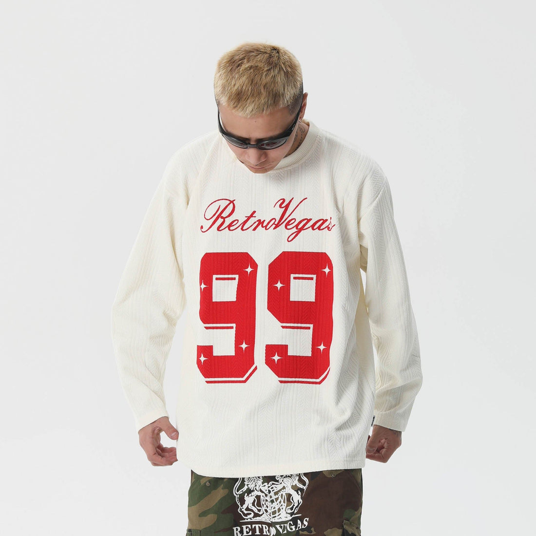RTVG No.99 Knit Hockey Jersey-L/S Tee-S-Free Shipping Leatheretro