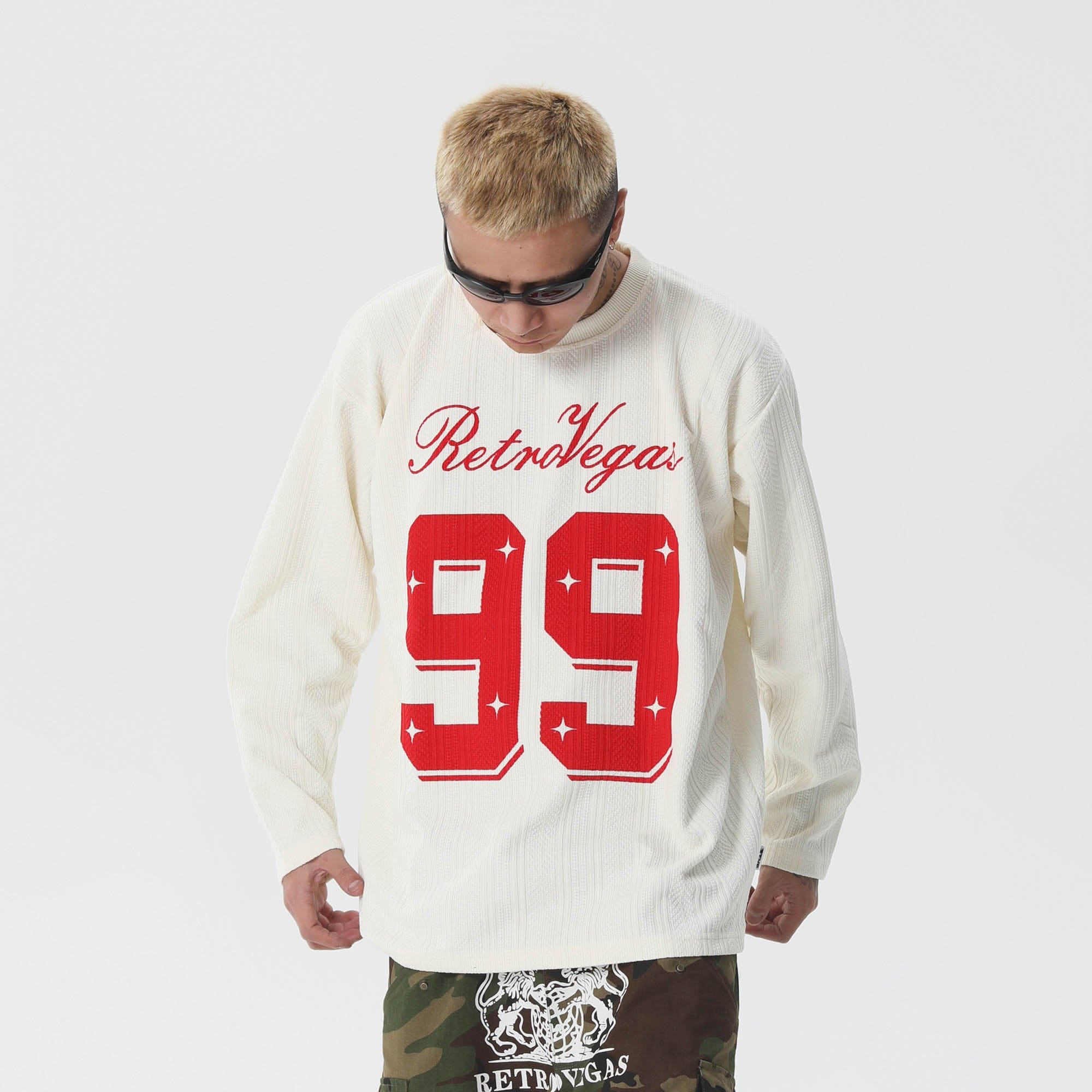 RTVG No.99 Knit Hockey Jersey-L/S Tee-S-Free Shipping Leatheretro