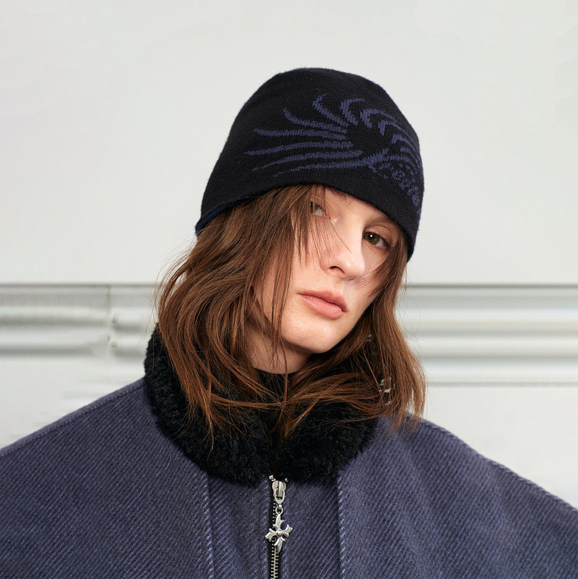 KREATE Knitted Logo Swirl Pattern Hat-Hat, Cap, Beanie-One Size-Free Shipping Leatheretro