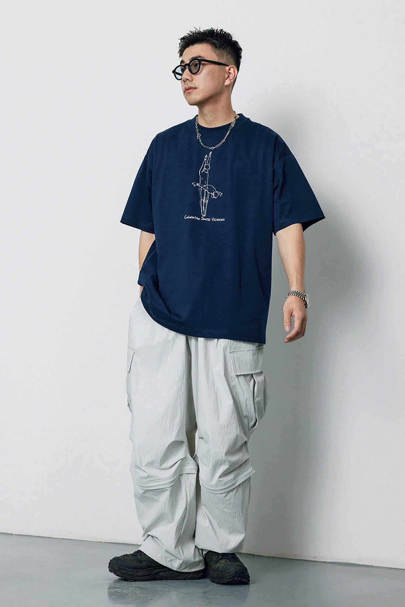 BANANA CLUB Crinkled Multi-Pocket Detachable Cargo Pants-Pants-S-White-Free Shipping Leatheretro