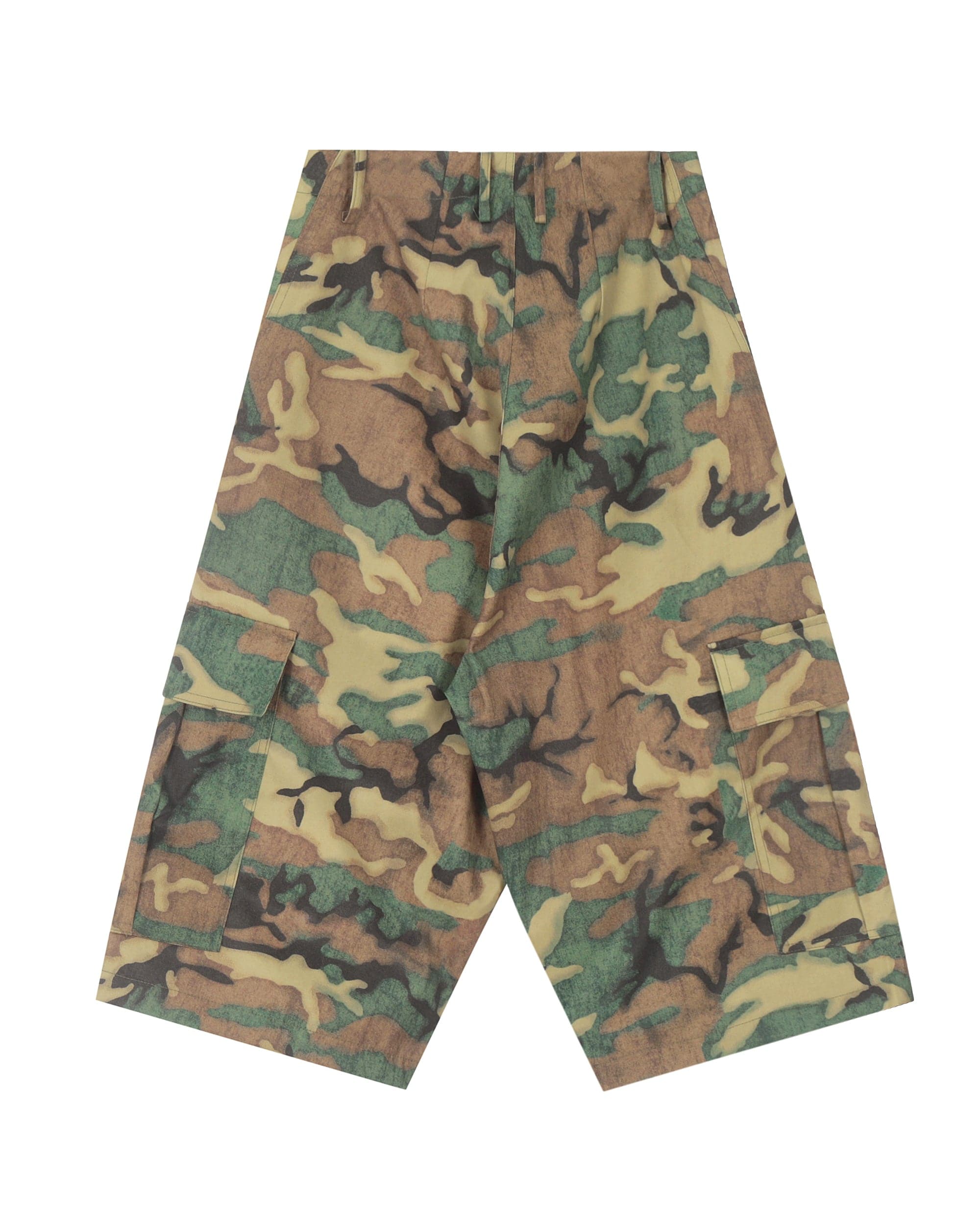 CLP Washed Crinkled Camo Cargo Shorts-Shorts-S-Free Shipping Leatheretro