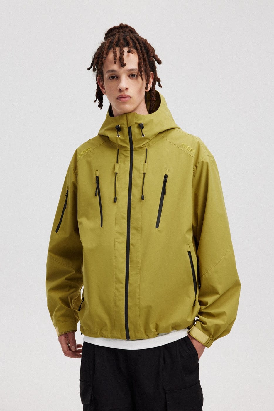 BONELESS Modern Splash-Proof Raglan Windbreaker-Jacket-S-Yellow-Free Shipping Leatheretro