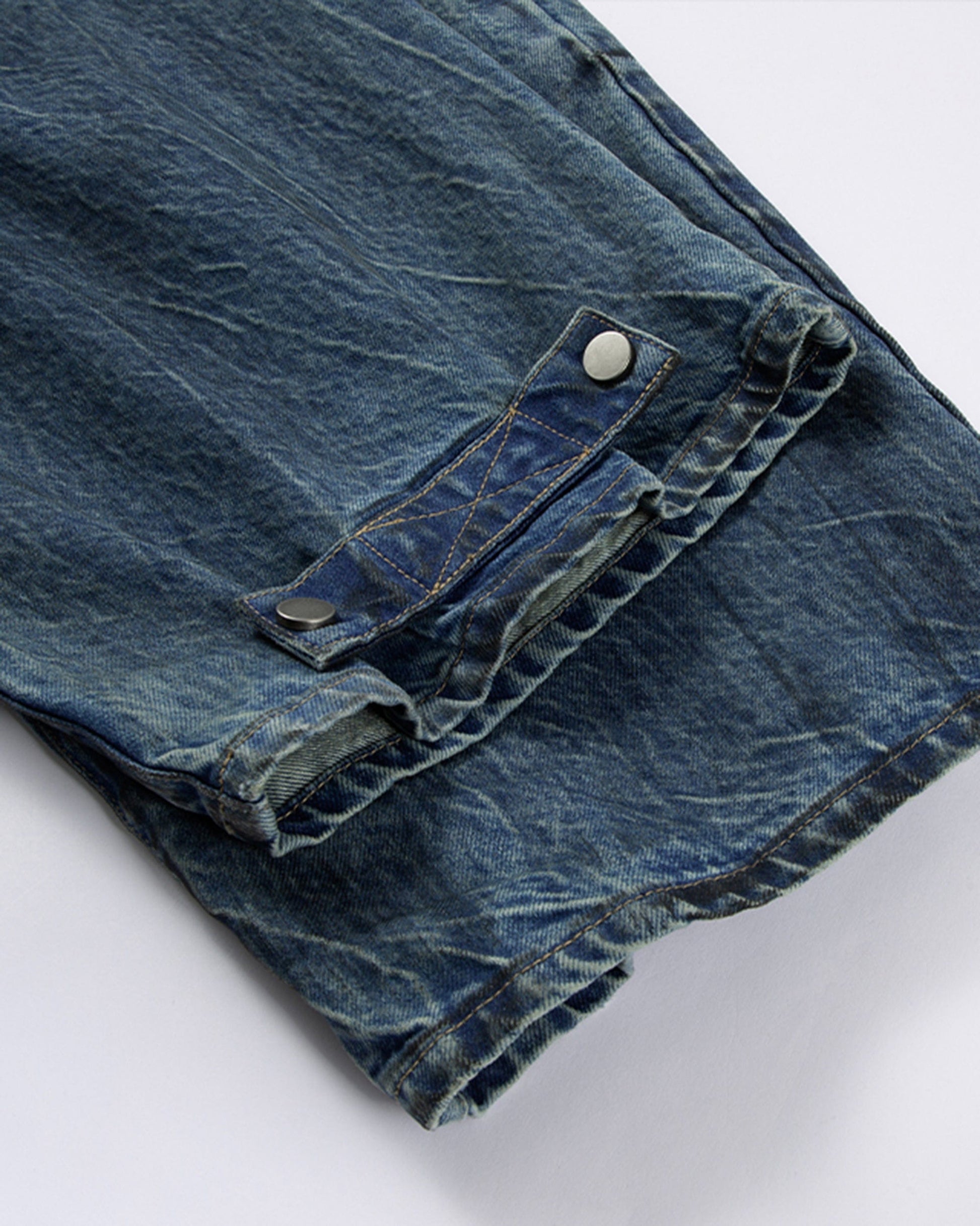 F2CE Retro Crinkled-Knee Washed Pants-Pants-S-Free Shipping Leatheretro