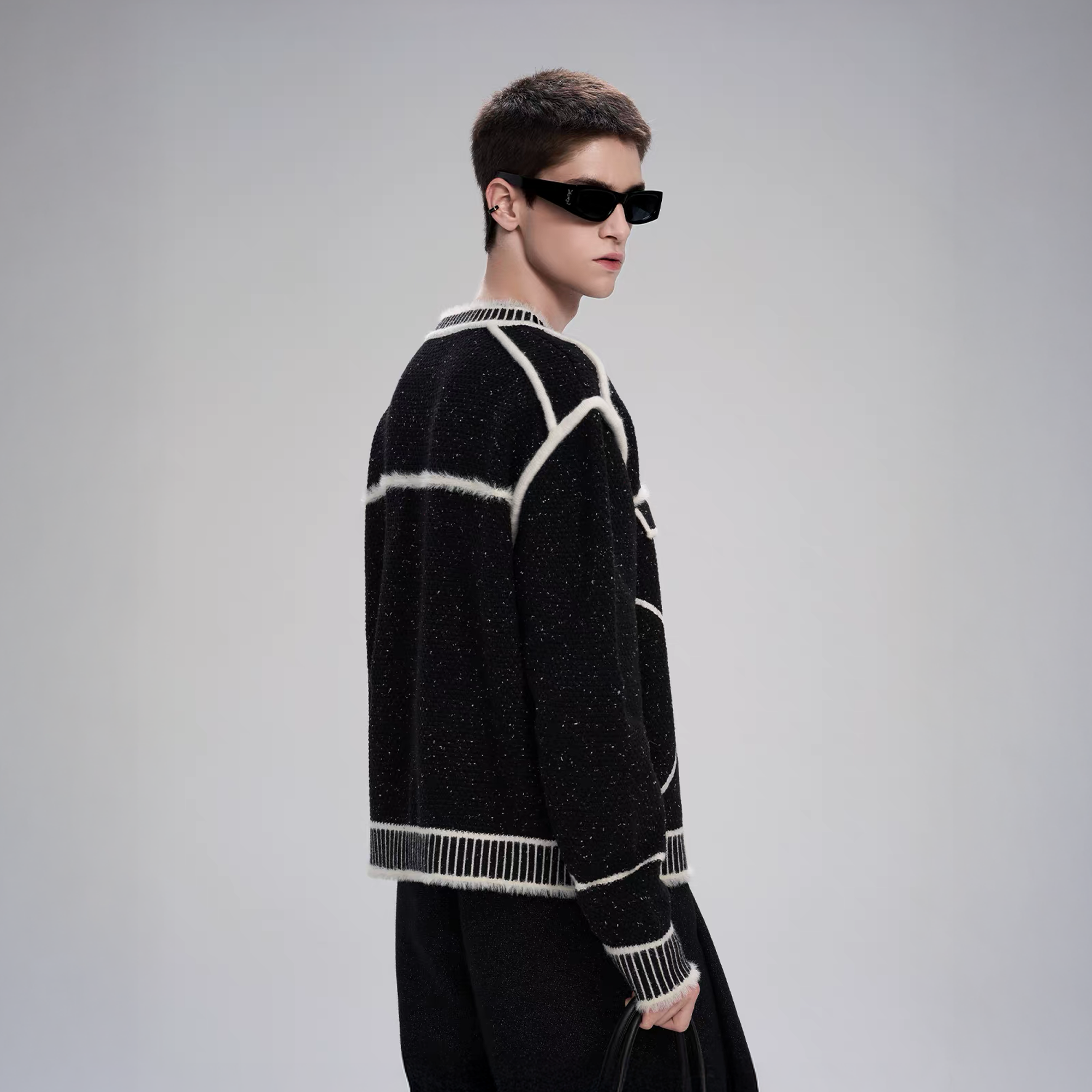 TIWILLTANG Contrast Stitch Knit Jacket