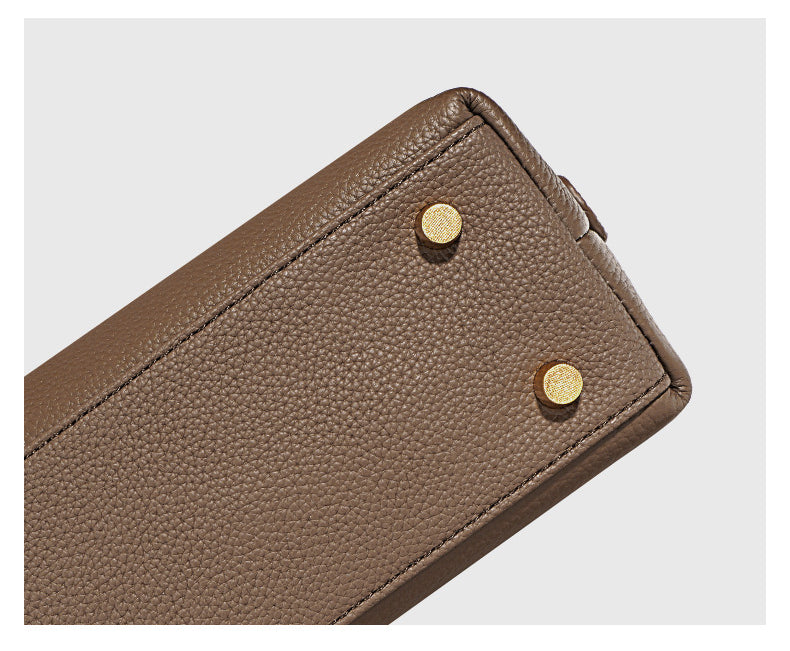 Women's Genuine Top-Grain Leather Underarm Bag-Tote Bags-black-Free Shipping Leatheretro